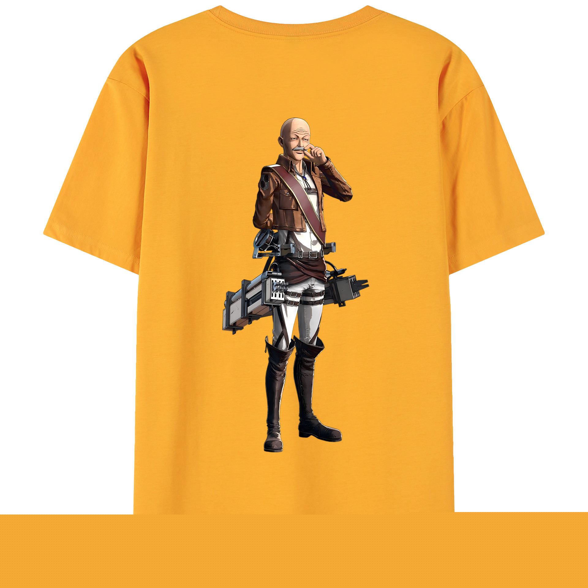 （画像用） 進撃の巨人 ドット·ピクシス Attack on Titan Dot Pixis 綿100％ メンズ半袖Tシャツ（バックプリント） 通気性