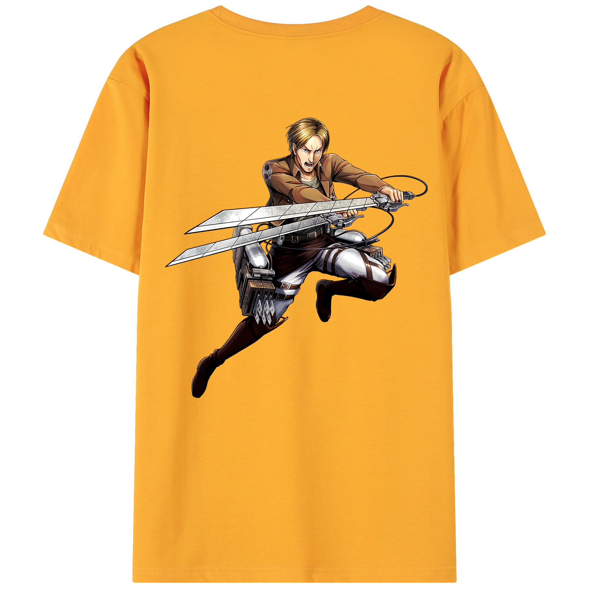 （画像用） 進撃の巨人 Attack on Titan 綿100％ メンズ半袖Tシャツ（バックプリント） 通気性