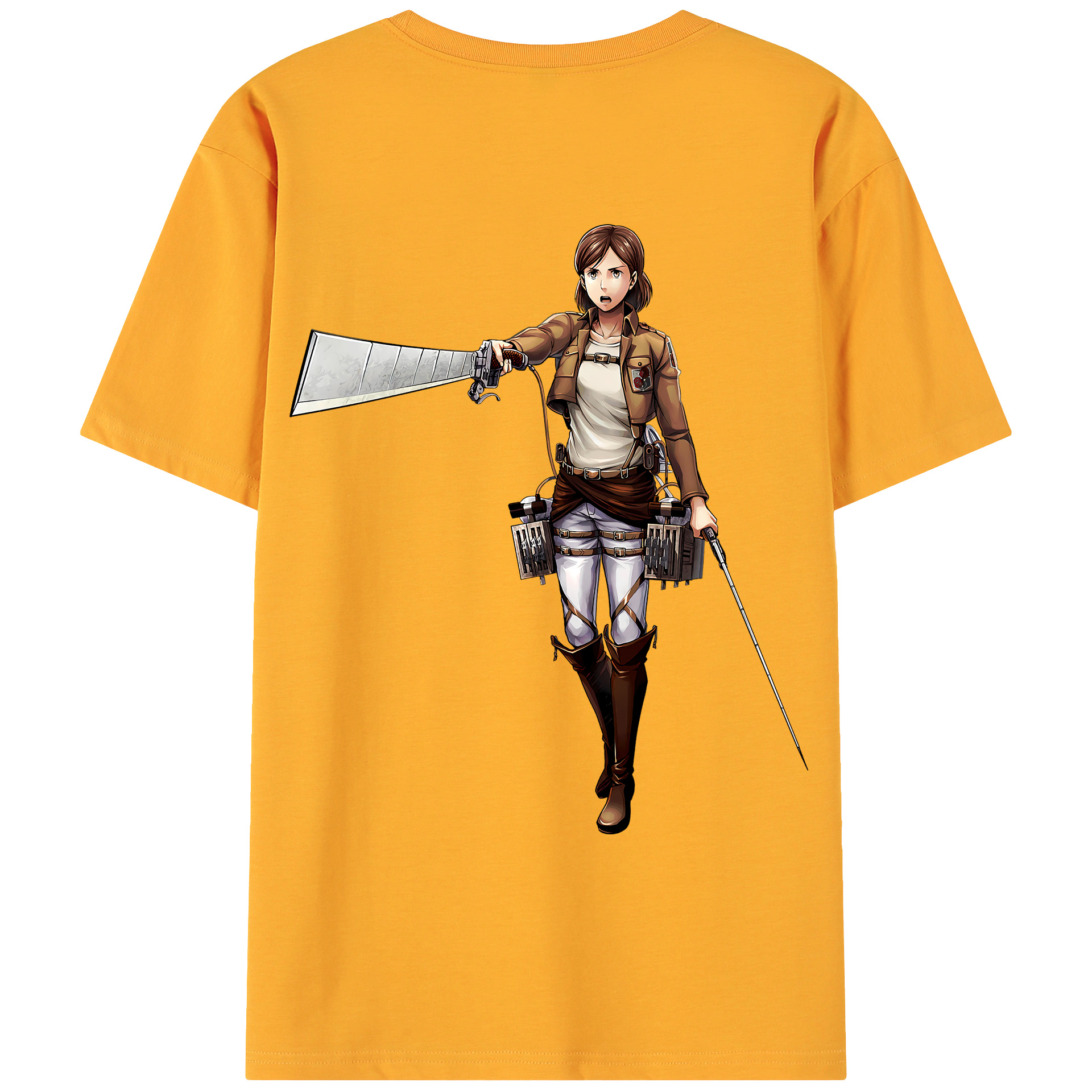 （画像用） 進撃の巨人 Attack on Titan 綿100％ メンズ半袖Tシャツ（バックプリント） 通気性