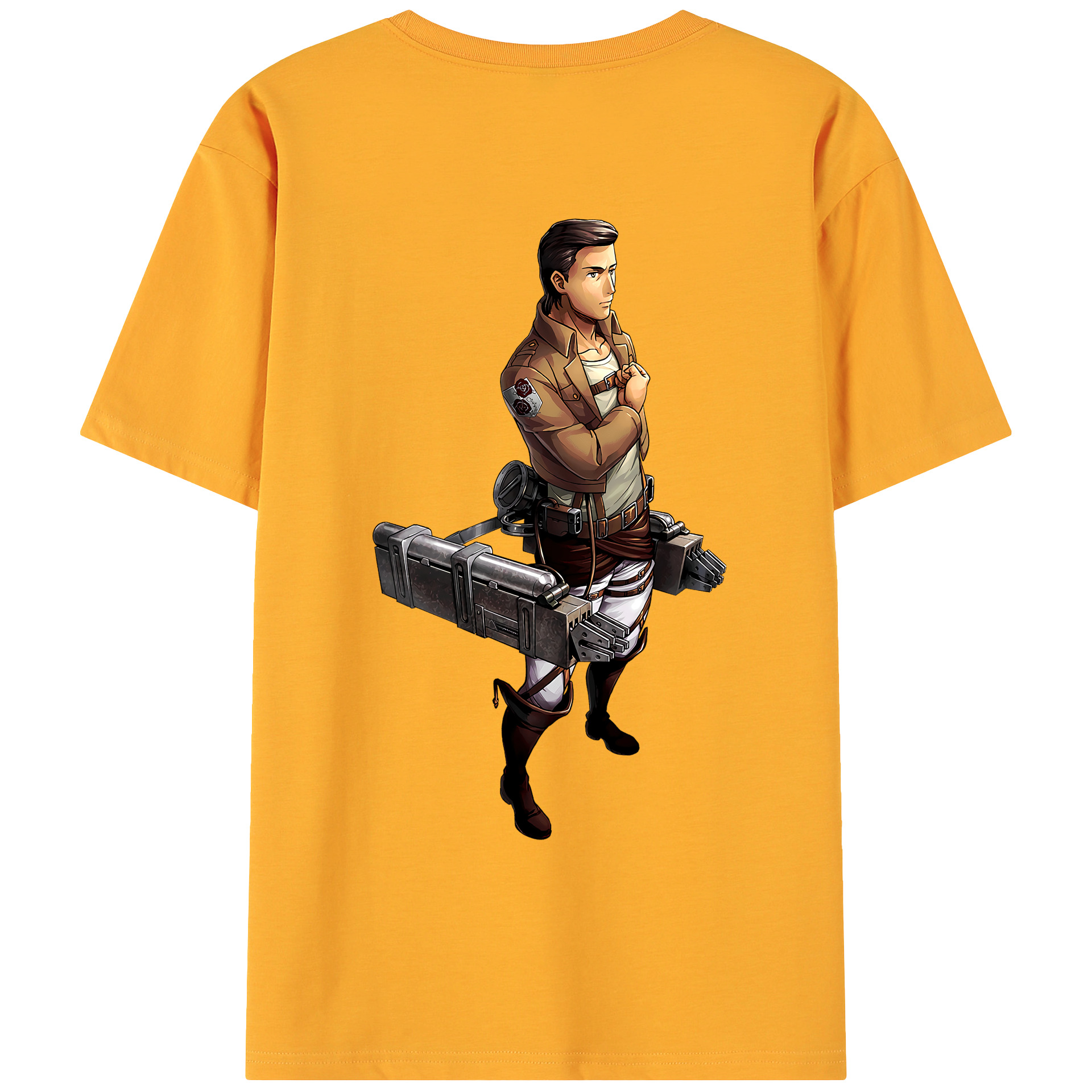 （画像用） 進撃の巨人 Attack on Titan 綿100％ メンズ半袖Tシャツ（バックプリント） 通気性