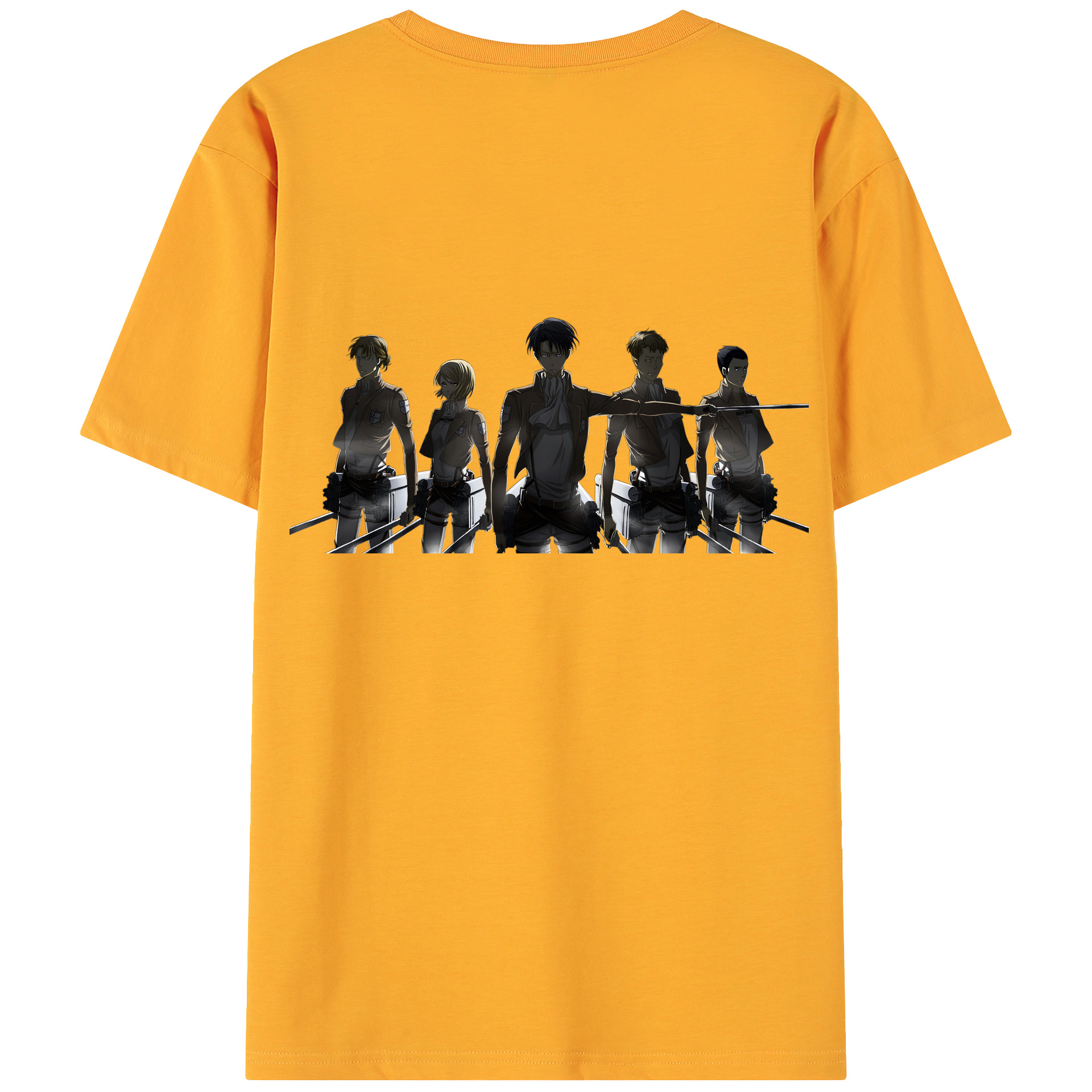 （画像用） 進撃の巨人 Attack on Titan 綿100％ メンズ半袖Tシャツ（バックプリント） 通気性