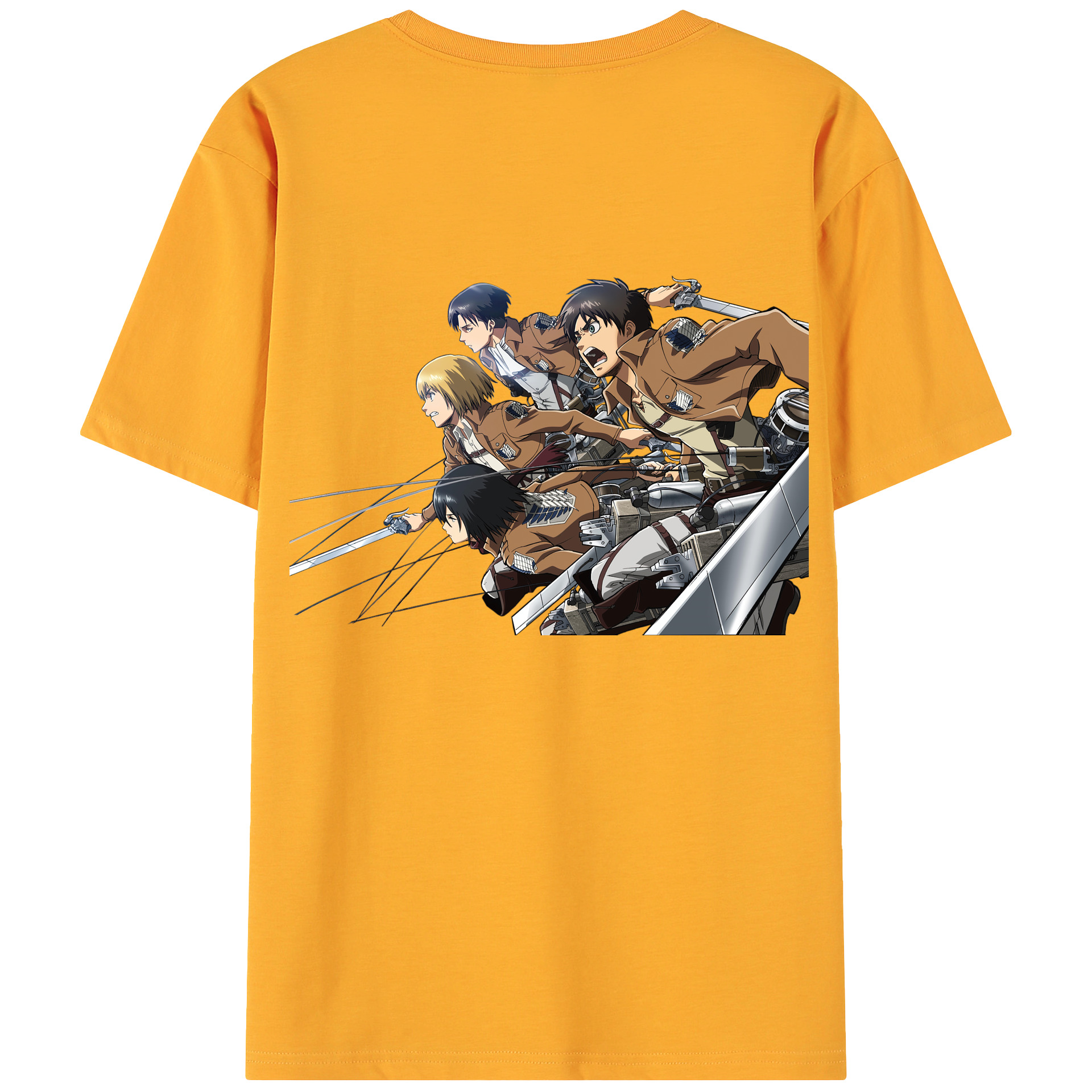 （画像用） 進撃の巨人 Attack on Titan 綿100％ メンズ半袖Tシャツ（バックプリント） 通気性