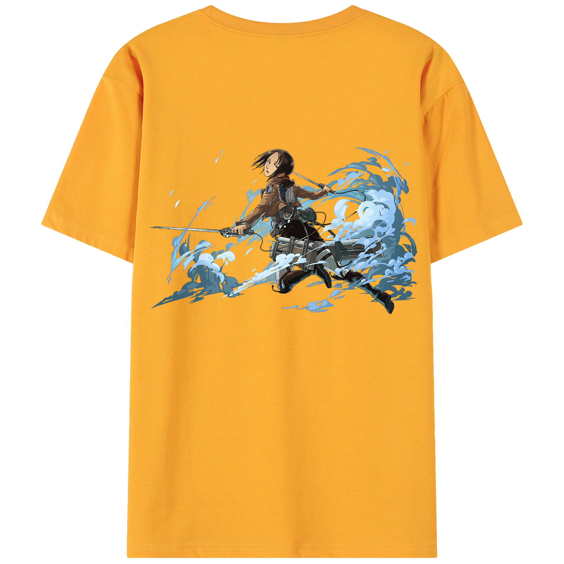 （画像用） 進撃の巨人 Attack on Titan 綿100％ メンズ半袖Tシャツ（バックプリント） 通気性