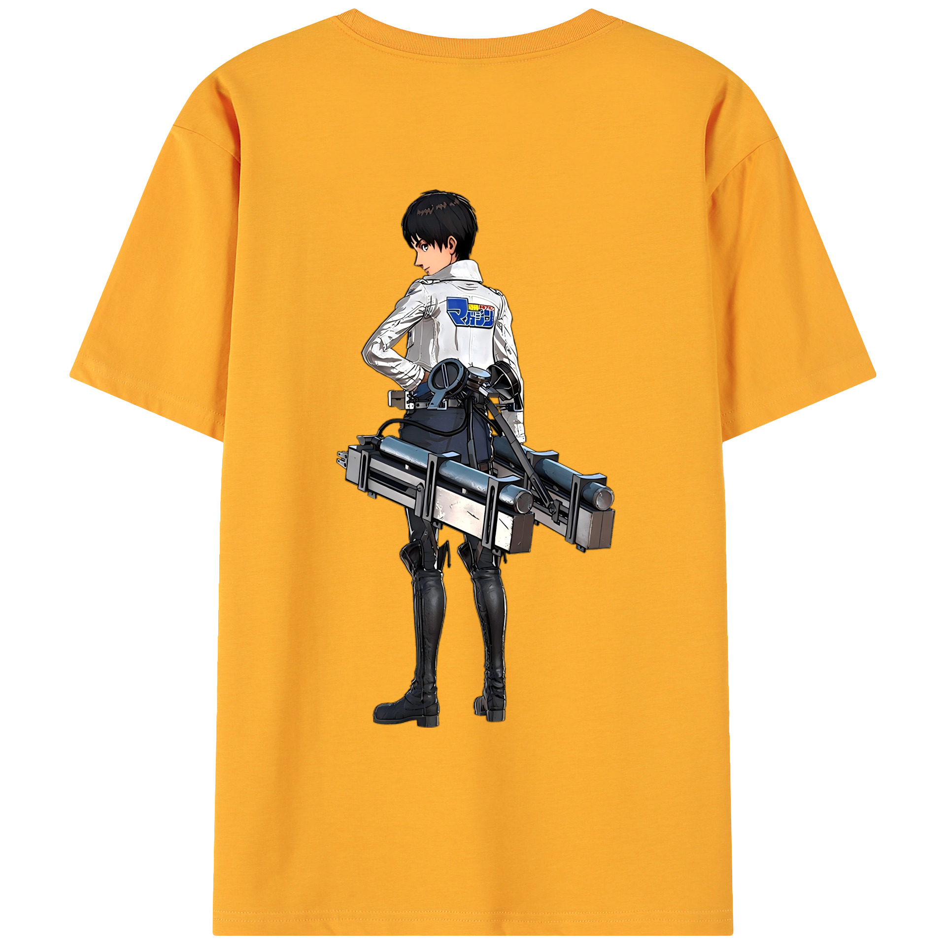 （画像用） 進撃の巨人 エレン･イェーガー Attack on Titan Eren Jäger 綿100％ メンズ半袖Tシャツ（バックプリント） 通気性