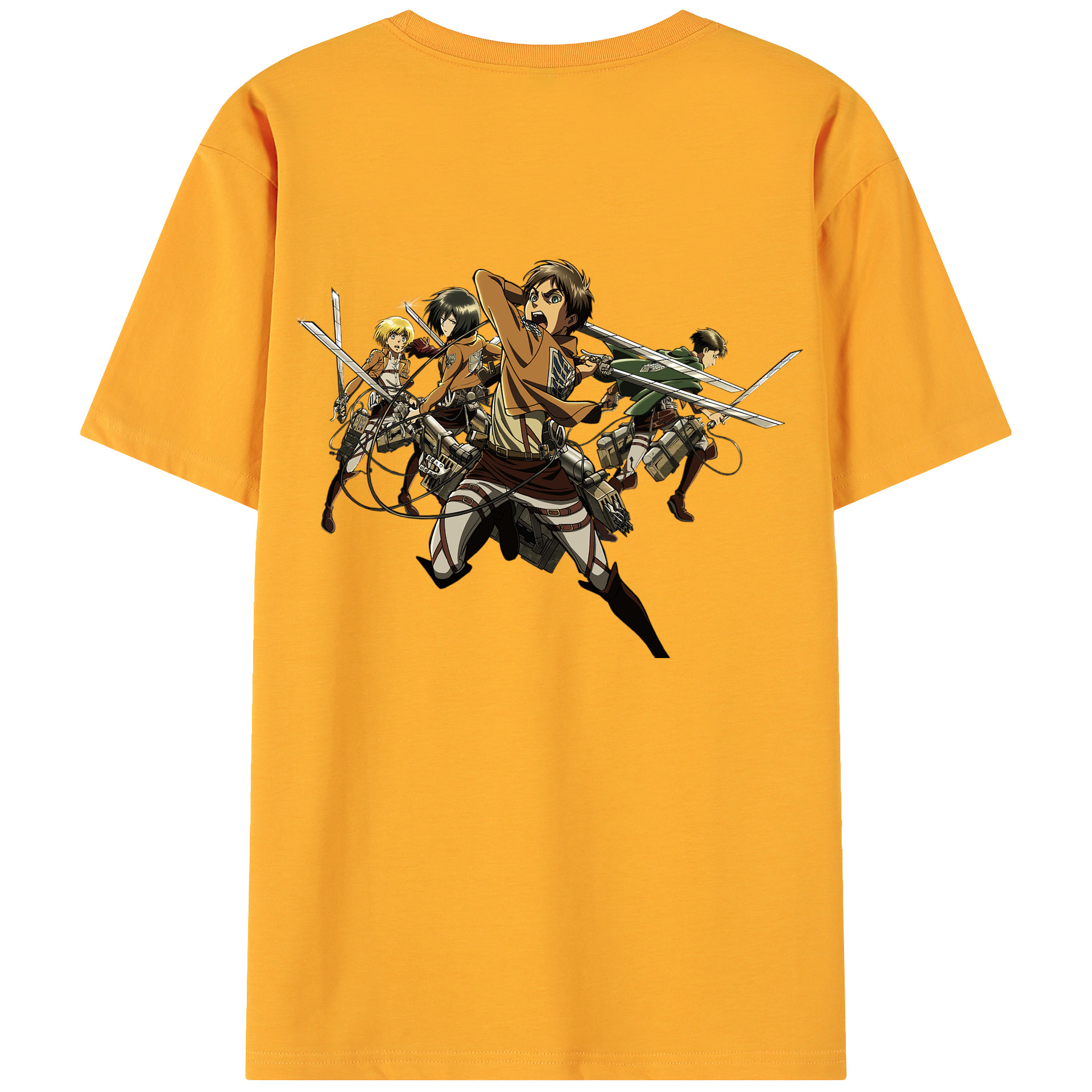 （画像用） 進撃の巨人 エレン･イェーガー Attack on Titan Eren Jäger 綿100％ メンズ半袖Tシャツ（バックプリント） 通気性