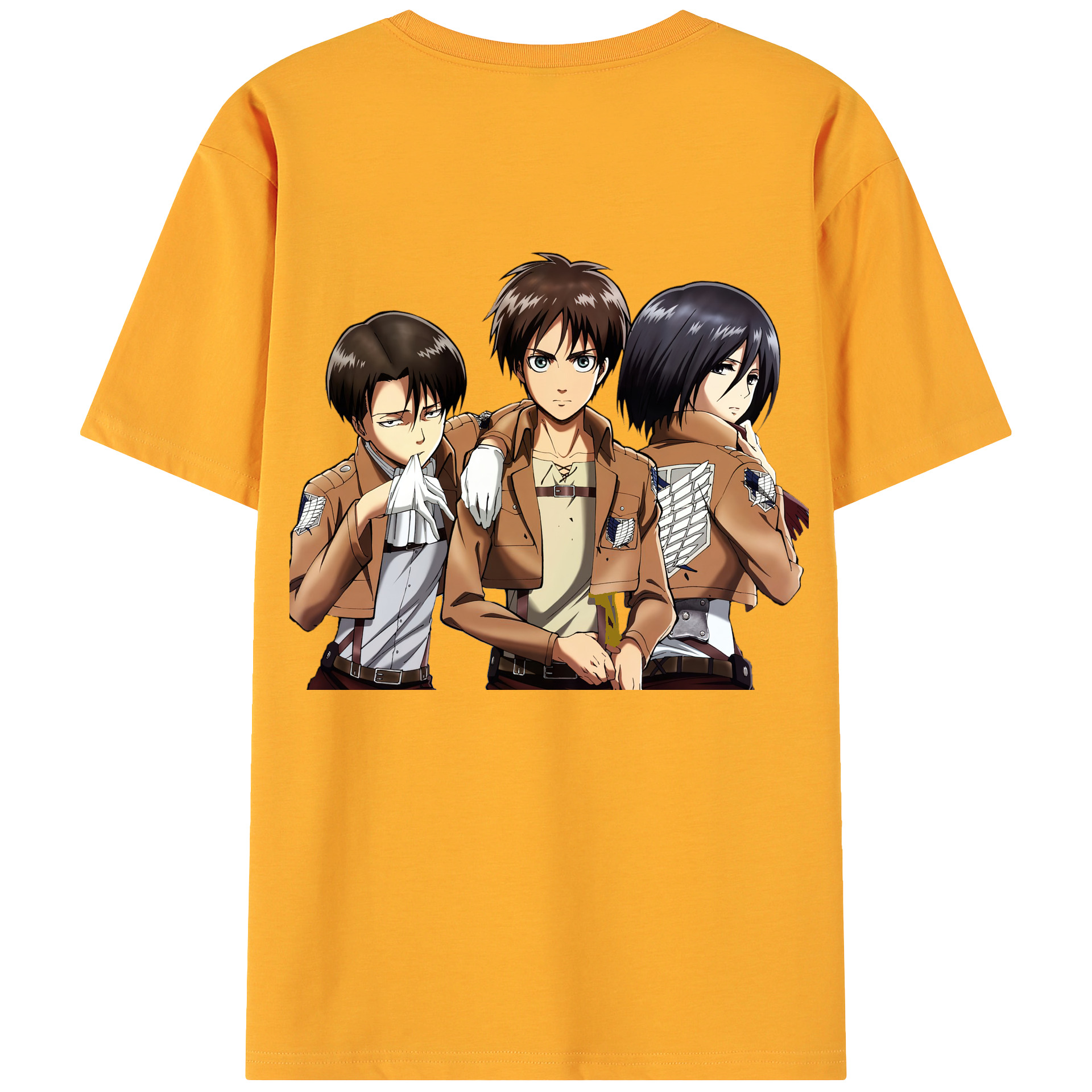 （画像用） 進撃の巨人 エレン･イェーガー Attack on Titan Eren Jäger 綿100％ メンズ半袖Tシャツ（バックプリント） 通気性