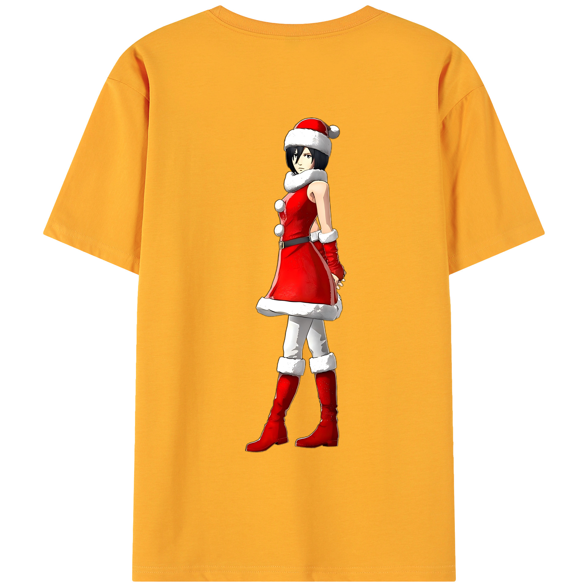 （画像用） 進撃の巨人 ミカサ·アッカーマン Attack on Titan Mikasa Ackerman 綿100％ メンズ半袖Tシャツ（バックプリント） 通気性