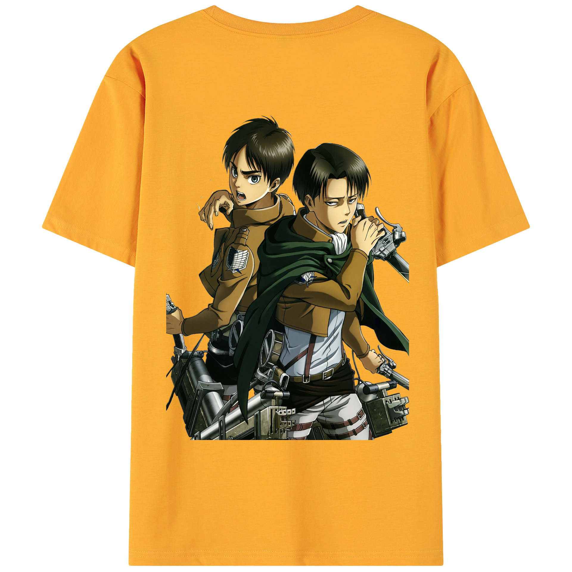 （画像用） 進撃の巨人 リヴァイ·アッカーマン Attack on Titan Levi Ackerman 綿100％ メンズ半袖Tシャツ（バックプリント） 通気性