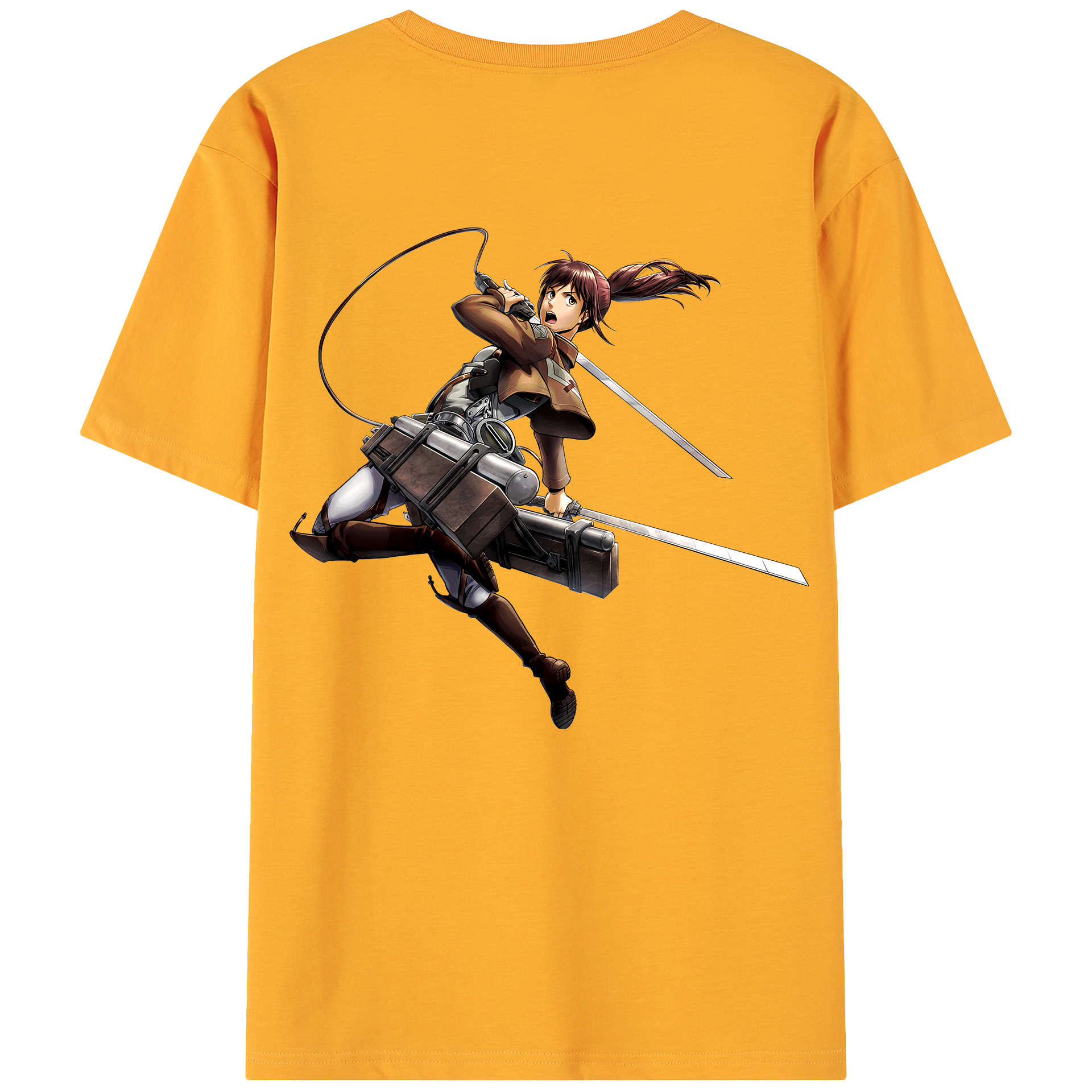 （画像用） 進撃の巨人 サシャ·ブラウス Attack on Titan Sasha Blaus 綿100％ メンズ半袖Tシャツ（バックプリント） 通気性