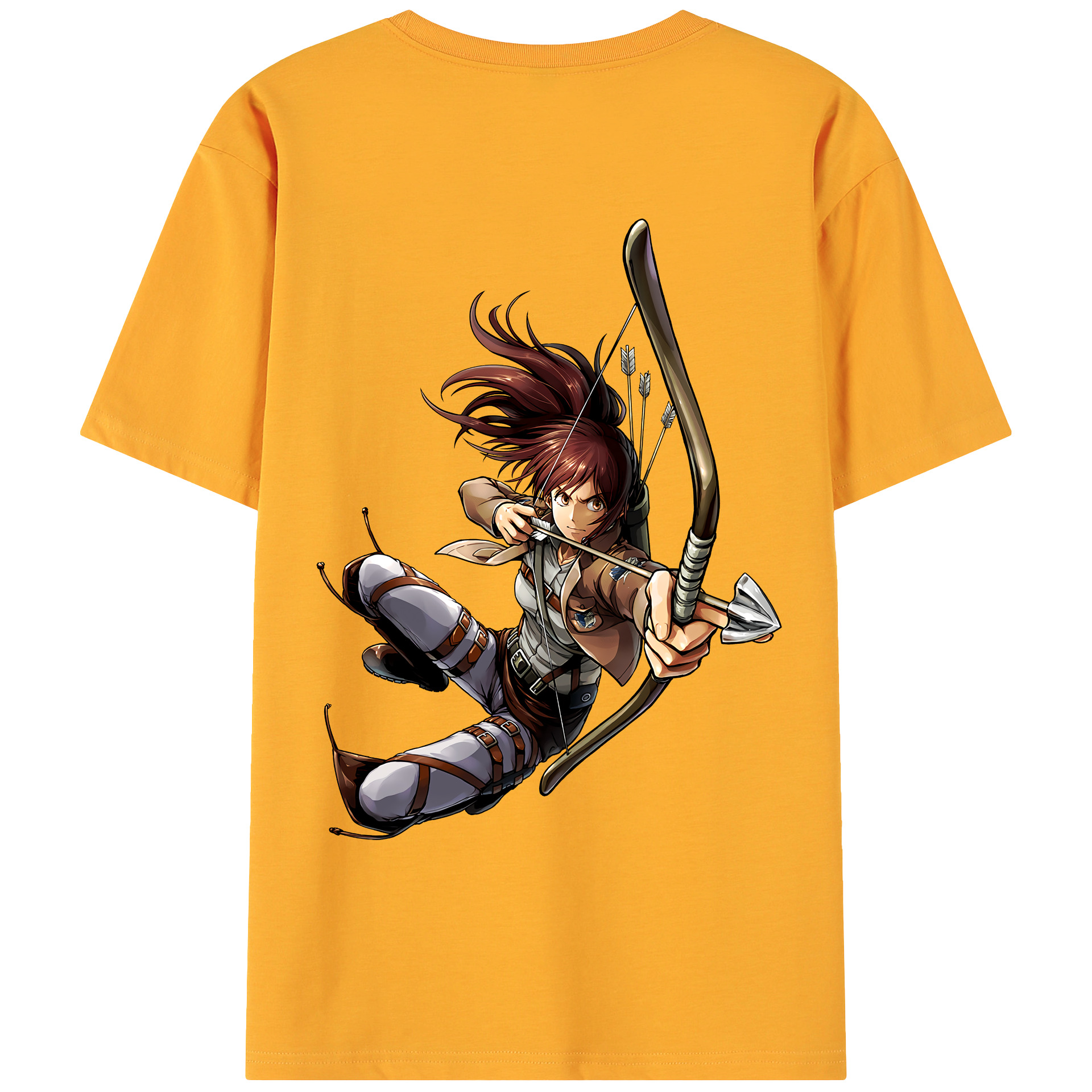 （画像用） 進撃の巨人 サシャ·ブラウス Attack on Titan Sasha Blaus 綿100％ メンズ半袖Tシャツ（バックプリント） 通気性