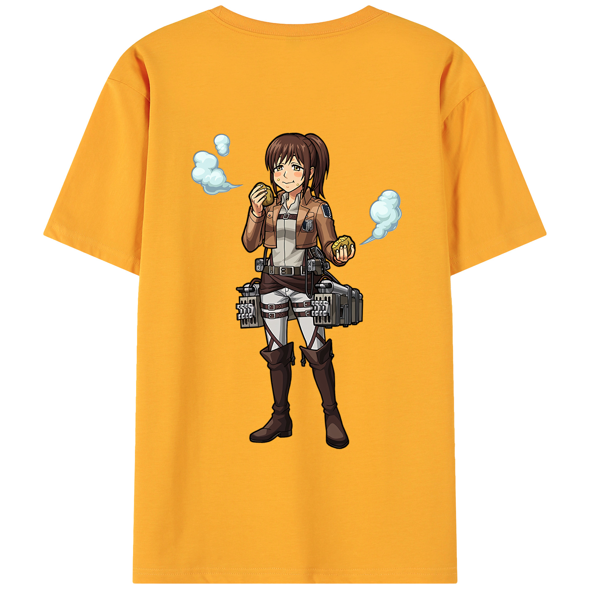 （画像用） 進撃の巨人 サシャ·ブラウス Attack on Titan Sasha Blaus 綿100％ メンズ半袖Tシャツ（バックプリント） 通気性