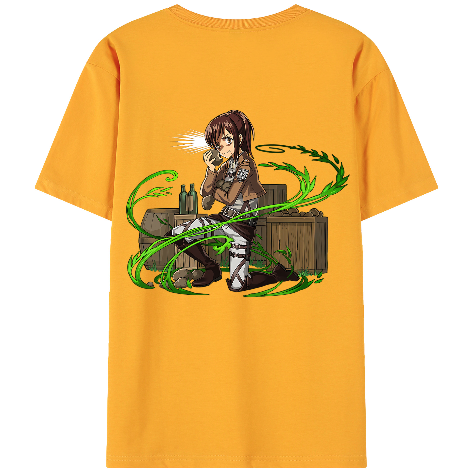 （画像用） 進撃の巨人 サシャ·ブラウス Attack on Titan Sasha Blaus 綿100％ メンズ半袖Tシャツ（バックプリント） 通気性