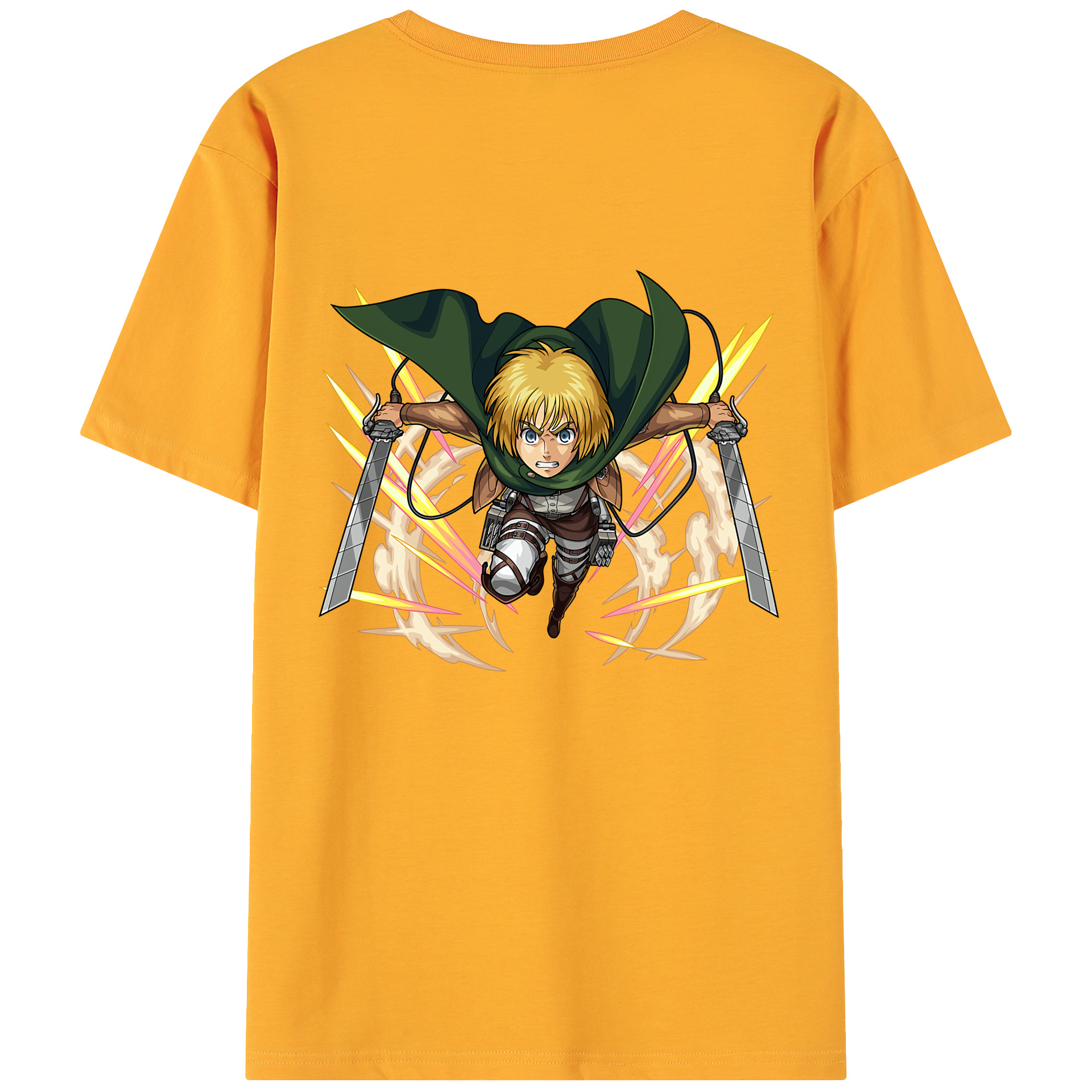（画像用） 進撃の巨人 アルミン·アルレルト Attack on Titan Armin Arlert 綿100％ メンズ半袖Tシャツ（バックプリント） 通気性