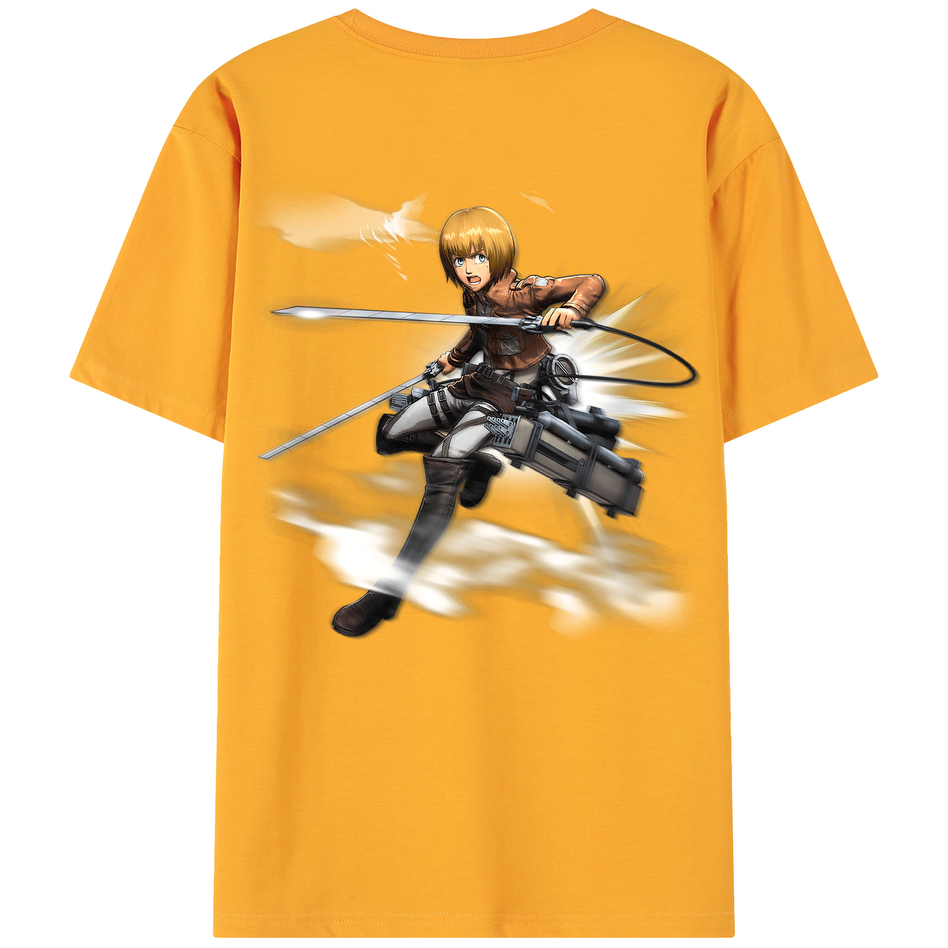 （画像用） 進撃の巨人 アルミン·アルレルト Attack on Titan Armin Arlert 綿100％ メンズ半袖Tシャツ（バックプリント） 通気性