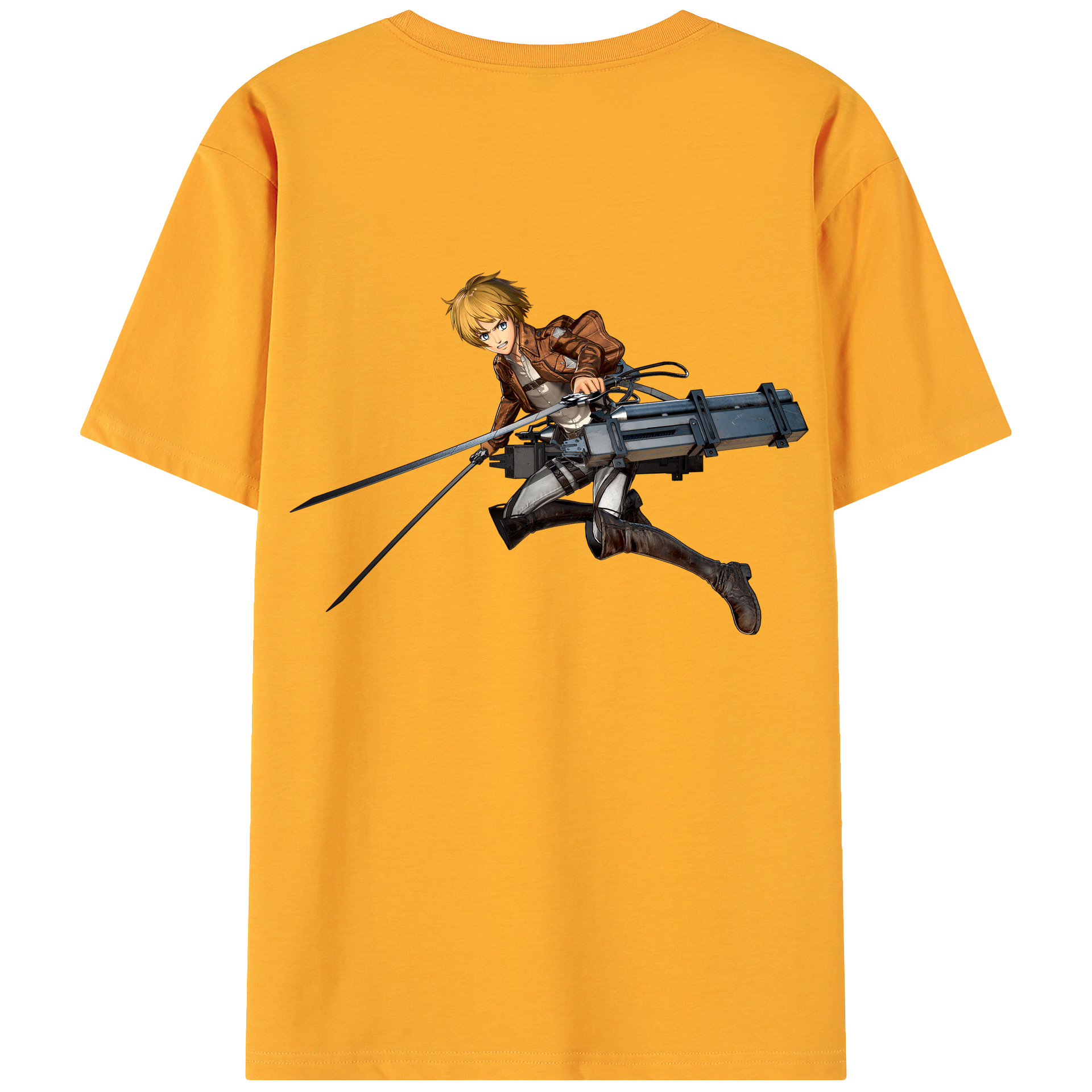 （画像用） 進撃の巨人 アルミン·アルレルト Attack on Titan Armin Arlert 綿100％ メンズ半袖Tシャツ（バックプリント） 通気性