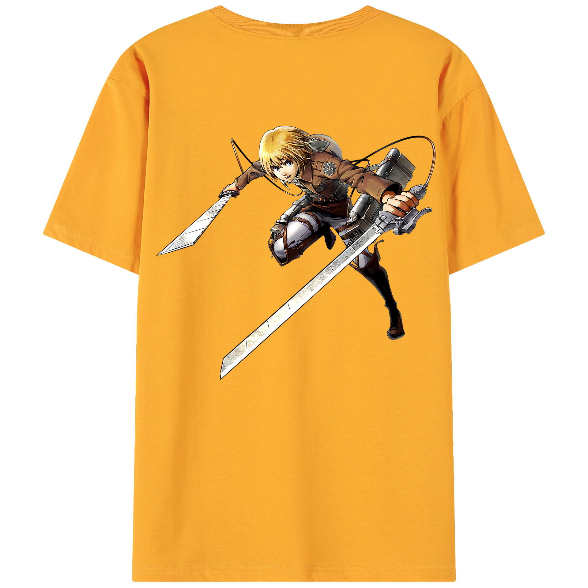 （画像用） 進撃の巨人 アルミン·アルレルト Attack on Titan Armin Arlert 綿100％ メンズ半袖Tシャツ（バックプリント） 通気性