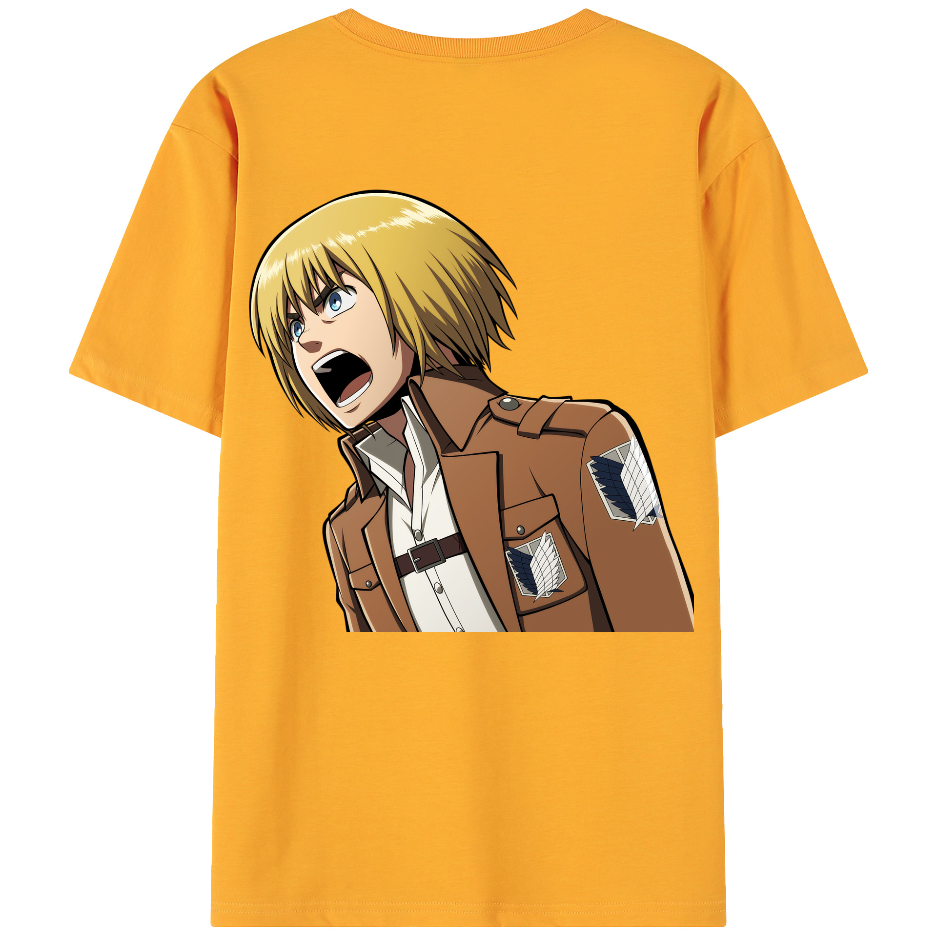 （画像用） 進撃の巨人 アルミン·アルレルト Attack on Titan Armin Arlert 綿100％ メンズ半袖Tシャツ（バックプリント） 通気性