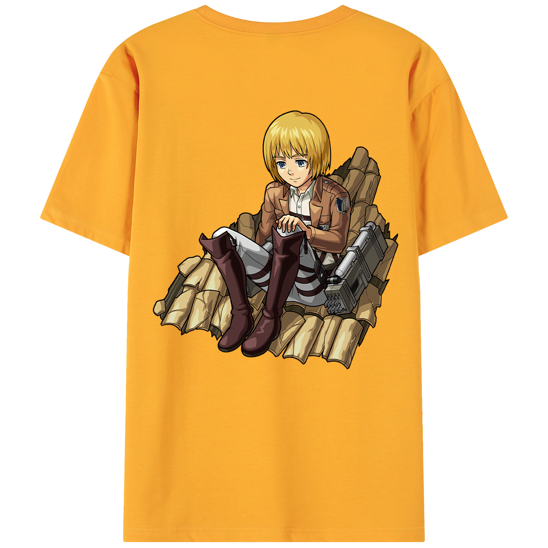 （画像用） 進撃の巨人 アルミン·アルレルト Attack on Titan Armin Arlert 綿100％ メンズ半袖Tシャツ（バックプリント） 通気性