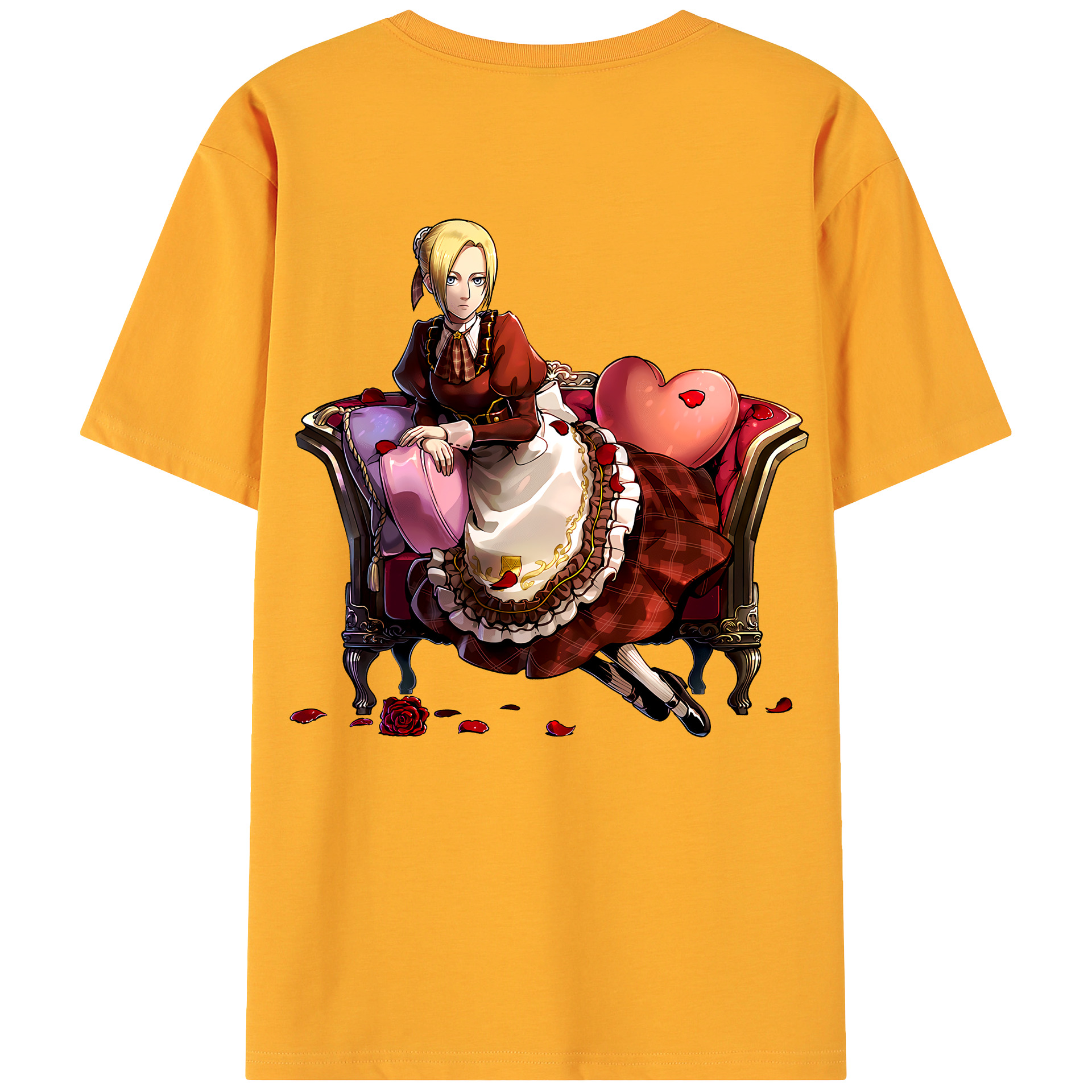 （画像用） 進撃の巨人 アニ・レオンハート Attack on Titan Annie Leonhart 綿100％ メンズ半袖Tシャツ（バックプリント） 通気性