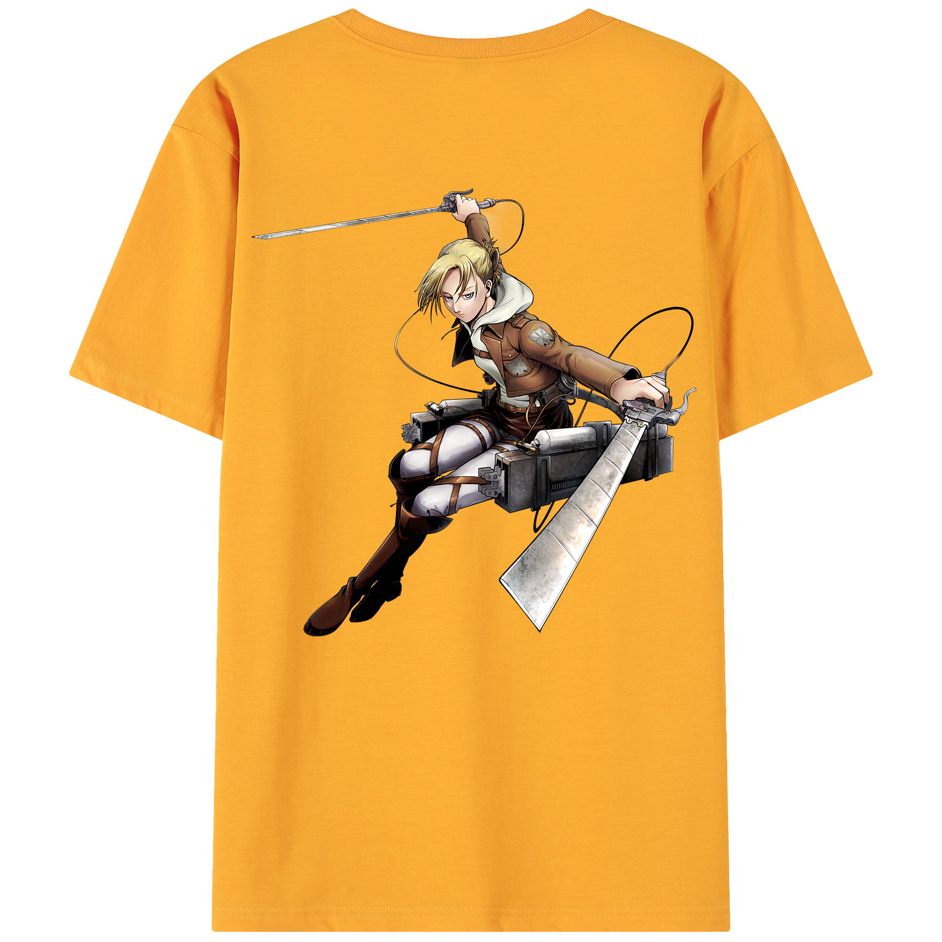 （画像用） 進撃の巨人 アニ・レオンハート Attack on Titan Annie Leonhart 綿100％ メンズ半袖Tシャツ（バックプリント） 通気性