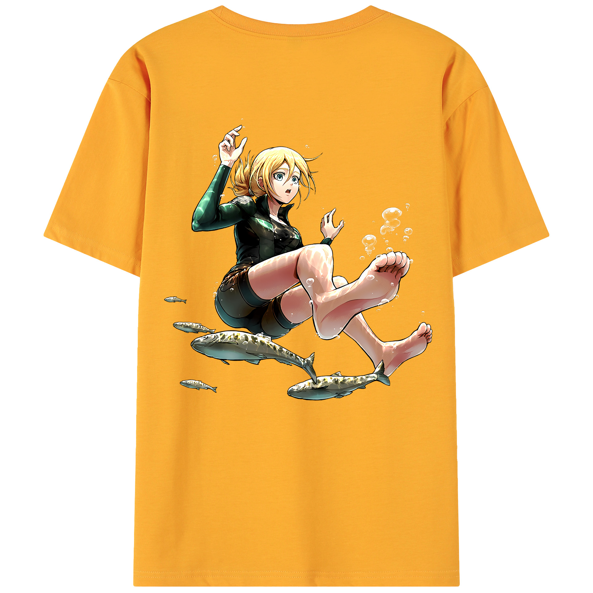 （画像用） 進撃の巨人 クリスタ·レンズ Attack on Titan Christa Lenz 綿100％ メンズ半袖Tシャツ（バックプリント） 通気性