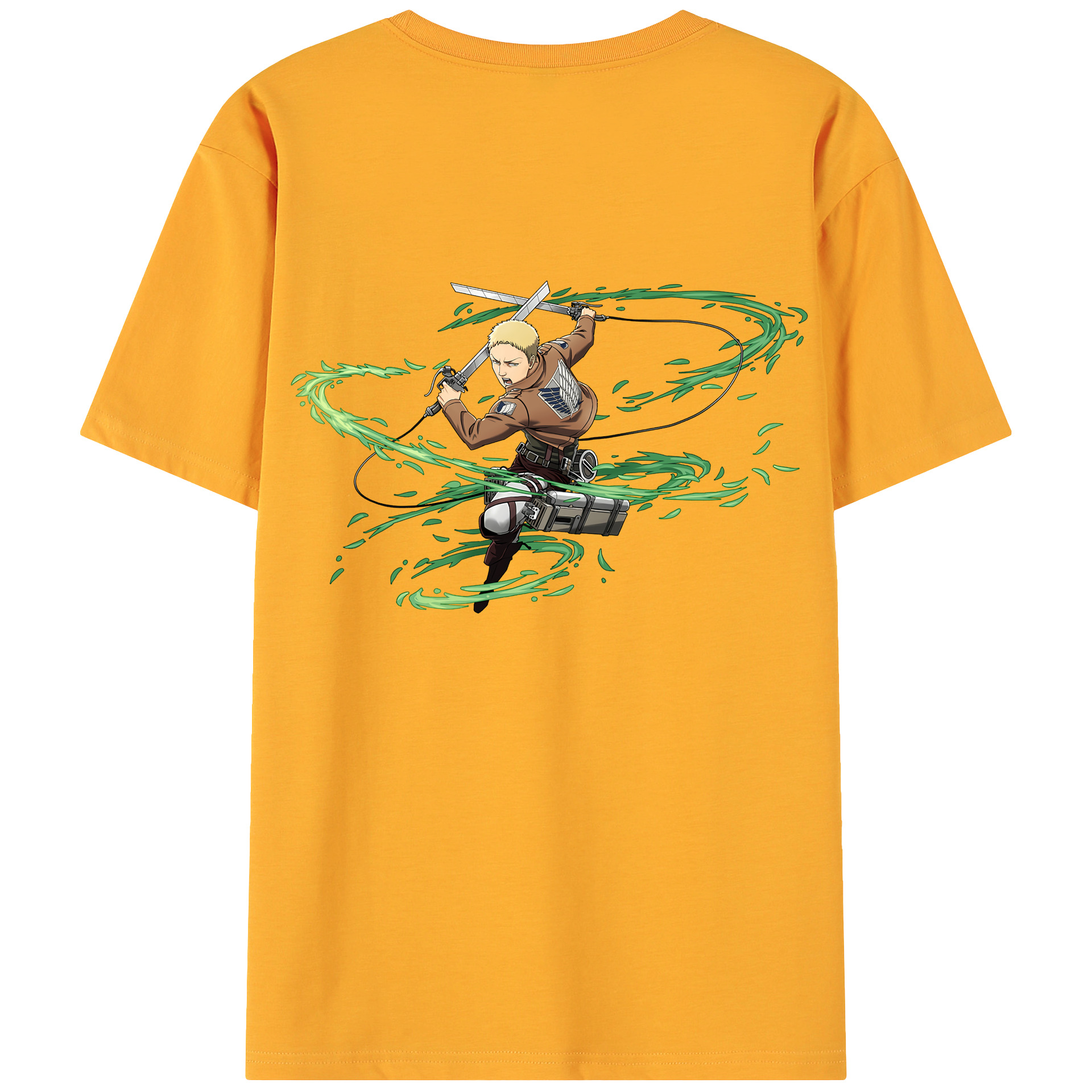 （画像用） 進撃の巨人 ライナー・ブラウン Attack on Titan Reiner Braun 綿100％ メンズ半袖Tシャツ（バックプリント） 通気性