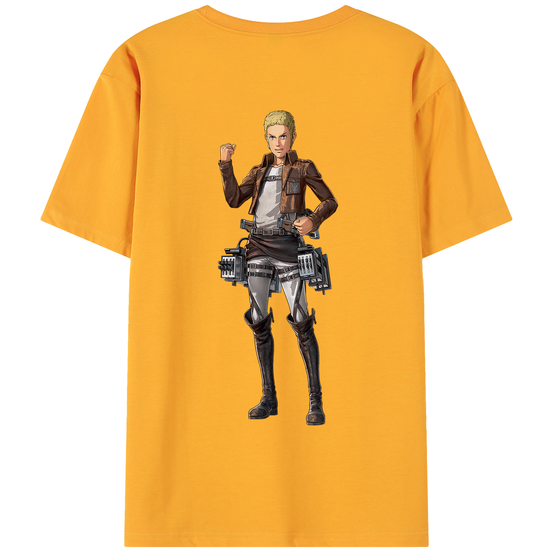 （画像用） 進撃の巨人 ライナー・ブラウン Attack on Titan Reiner Braun 綿100％ メンズ半袖Tシャツ（バックプリント） 通気性
