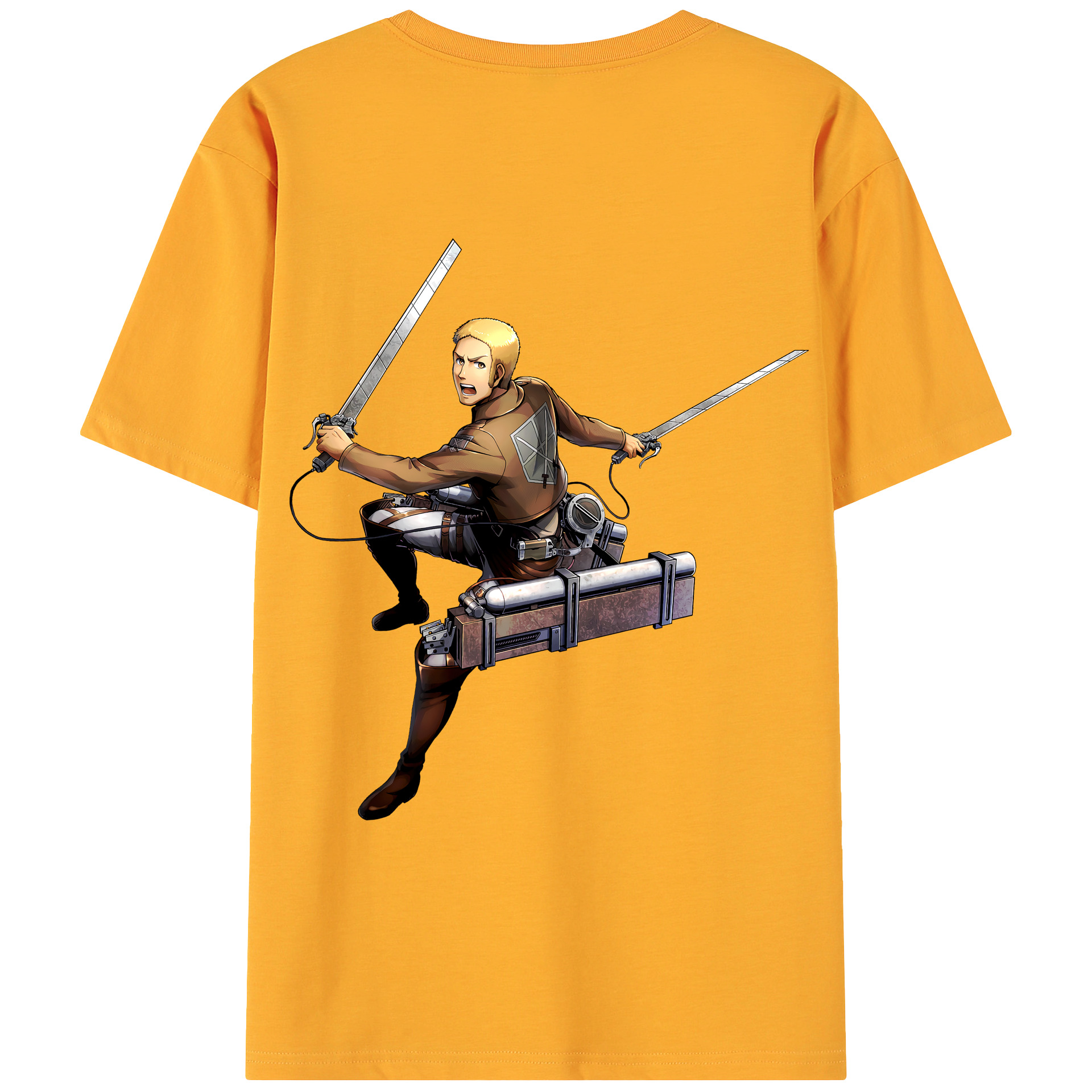 （画像用） 進撃の巨人 ライナー・ブラウン Attack on Titan Reiner Braun 綿100％ メンズ半袖Tシャツ（バックプリント） 通気性