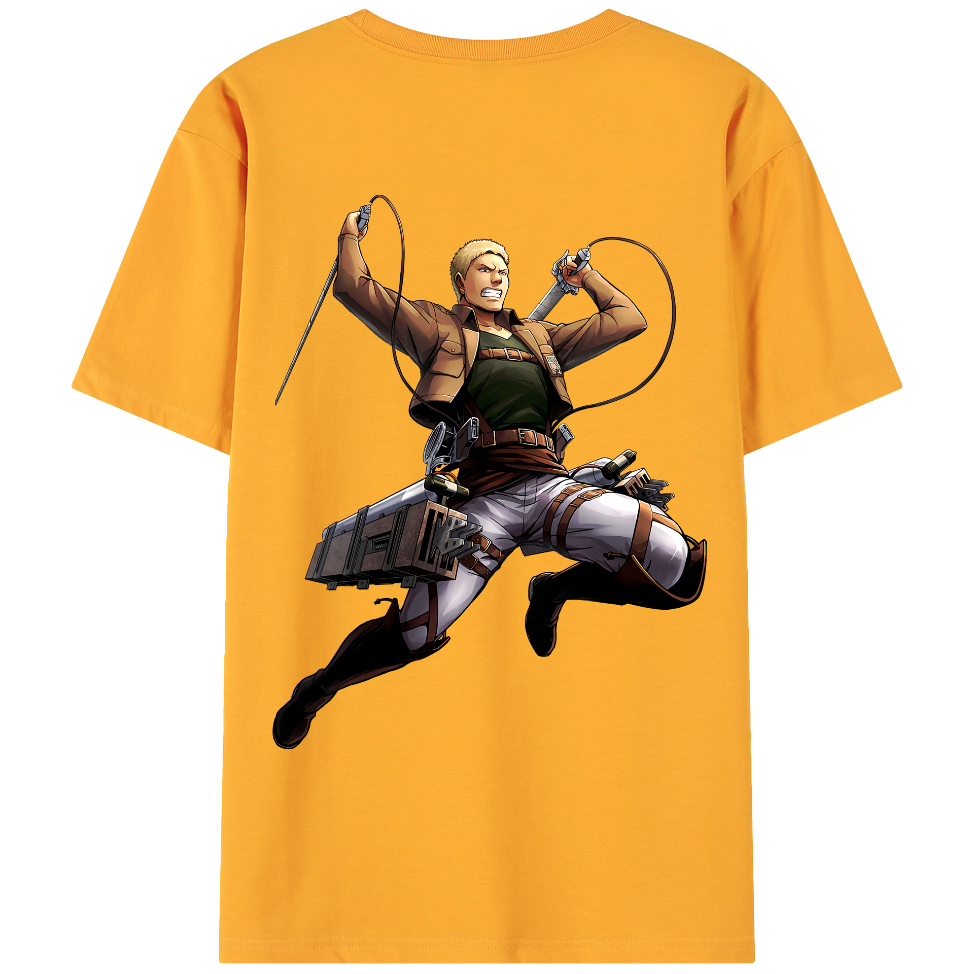 （画像用） 進撃の巨人 ライナー・ブラウン Attack on Titan Reiner Braun 綿100％ メンズ半袖Tシャツ（バックプリント） 通気性