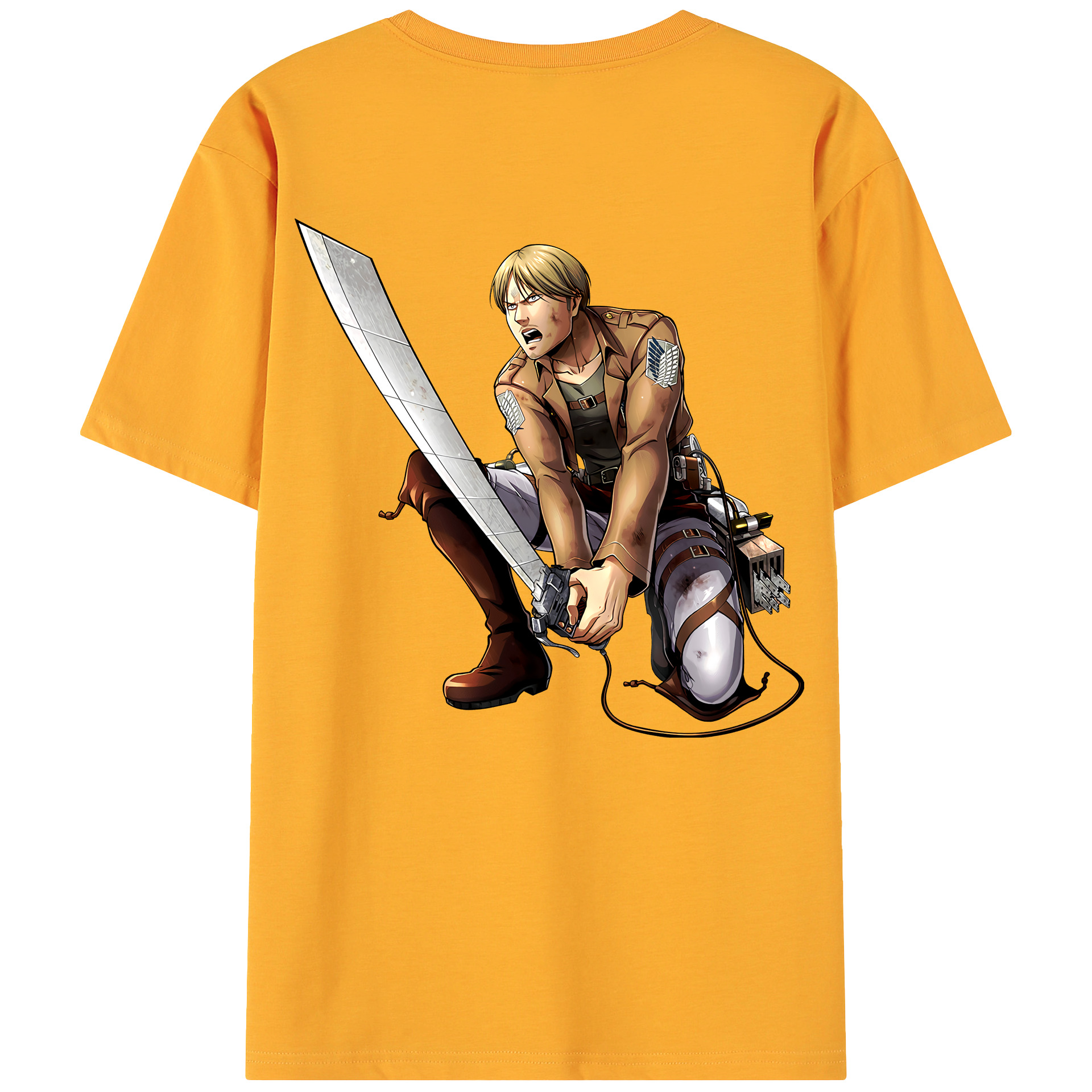 （画像用） 進撃の巨人 ミケ·ザカリアス Attack on Titan Mike Zakarius 綿100％ メンズ半袖Tシャツ（バックプリント） 通気性