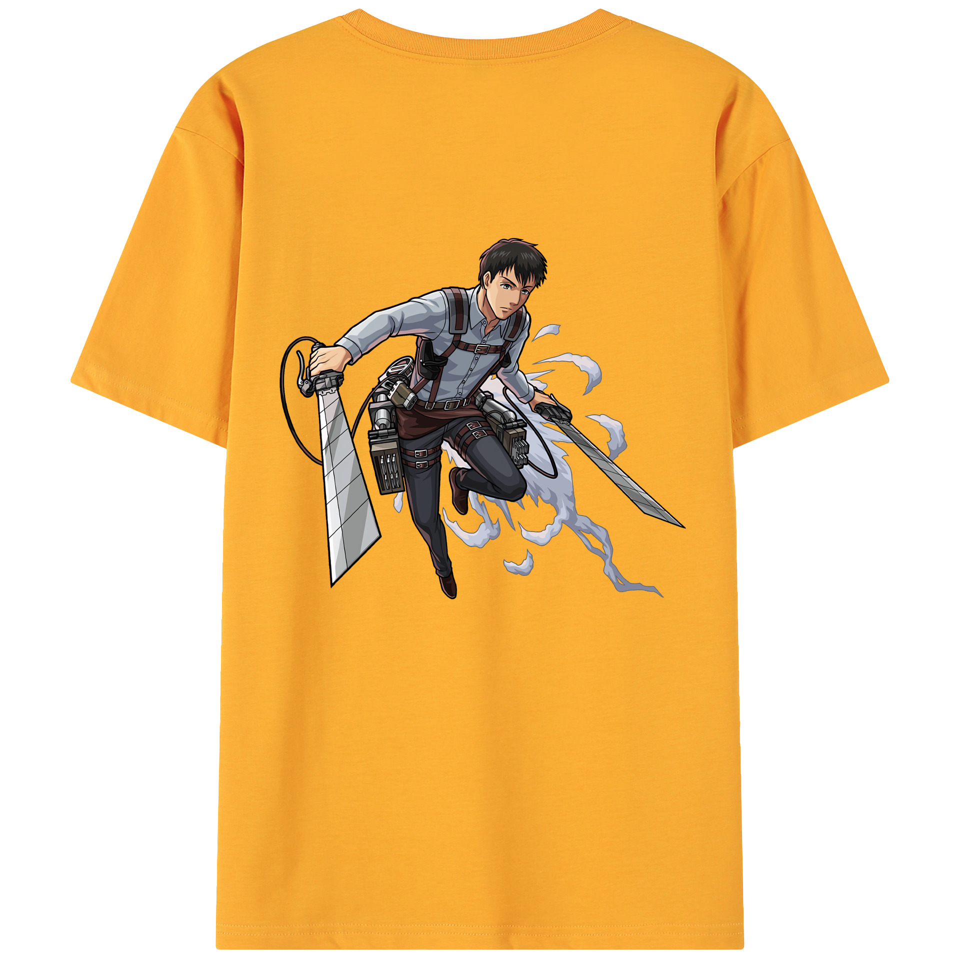 （画像用） 進撃の巨人 ベルトルト・フーバー Attack on Titan Bertholdt Hoover 綿100％ メンズ半袖Tシャツ（バックプリント） 通気性