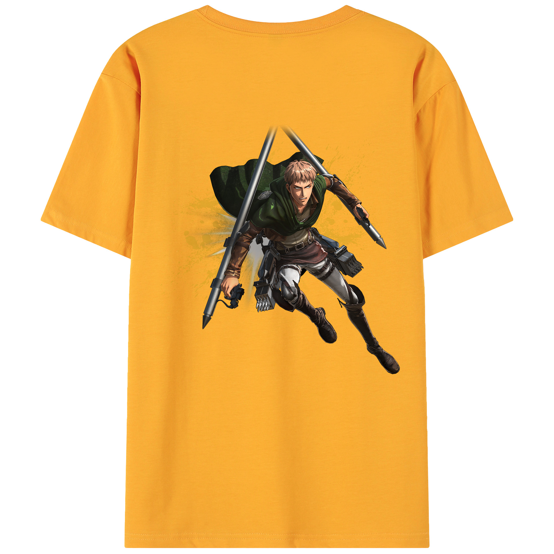 （画像用） 進撃の巨人 ジャン・キルシュタイン Attack on Titan Jean Kirstein 綿100％ メンズ半袖Tシャツ（バックプリント） 通気性