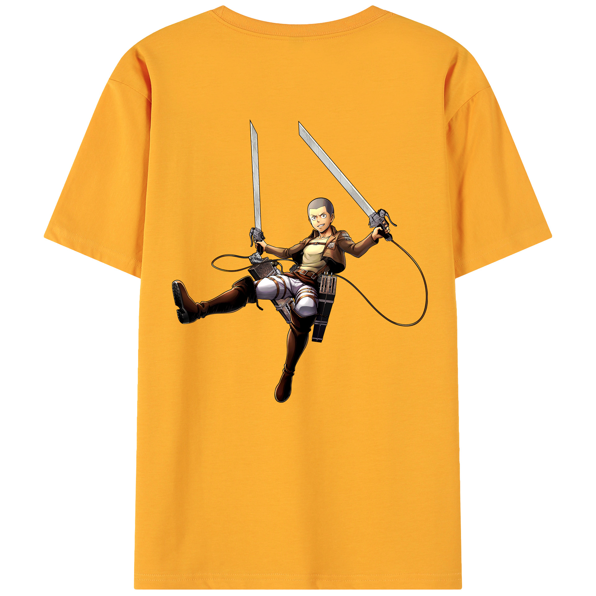 （画像用） 進撃の巨人 コニー·スプリンガー Attack on Titan Connie Springer 綿100％ メンズ半袖Tシャツ（バックプリント） 通気性