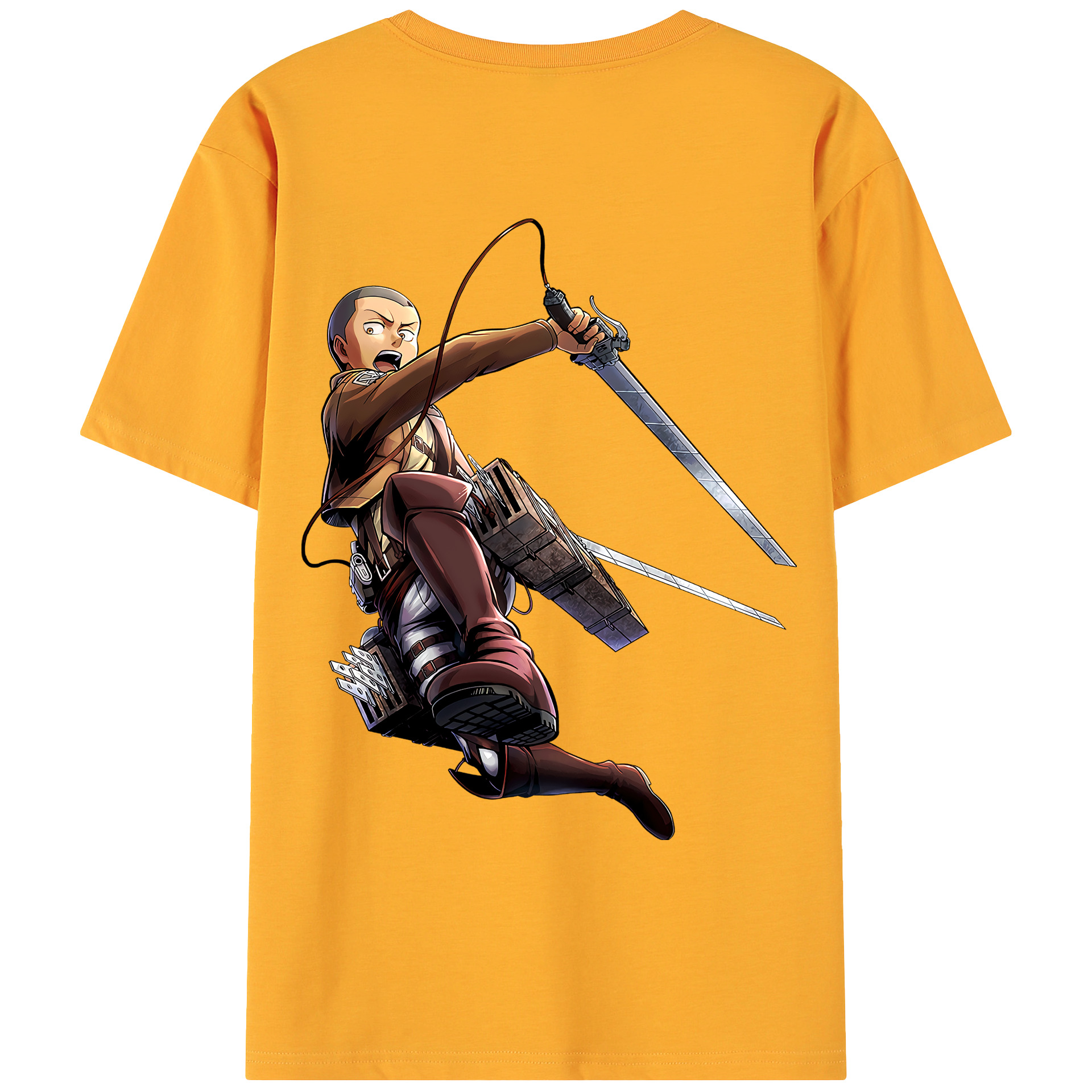 （画像用） 進撃の巨人 コニー·スプリンガー Attack on Titan Connie Springer 綿100％ メンズ半袖Tシャツ（バックプリント） 通気性