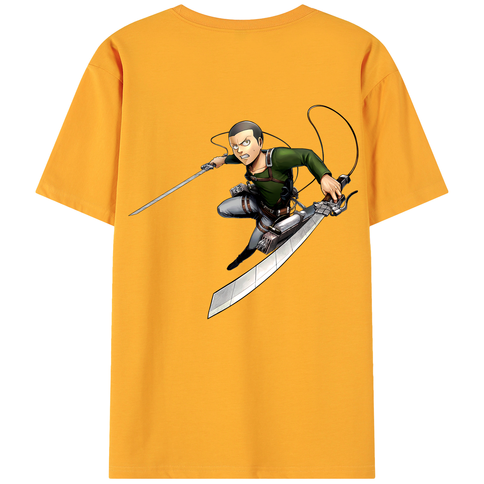 （画像用） 進撃の巨人 コニー·スプリンガー Attack on Titan Connie Springer 綿100％ メンズ半袖Tシャツ（バックプリント） 通気性