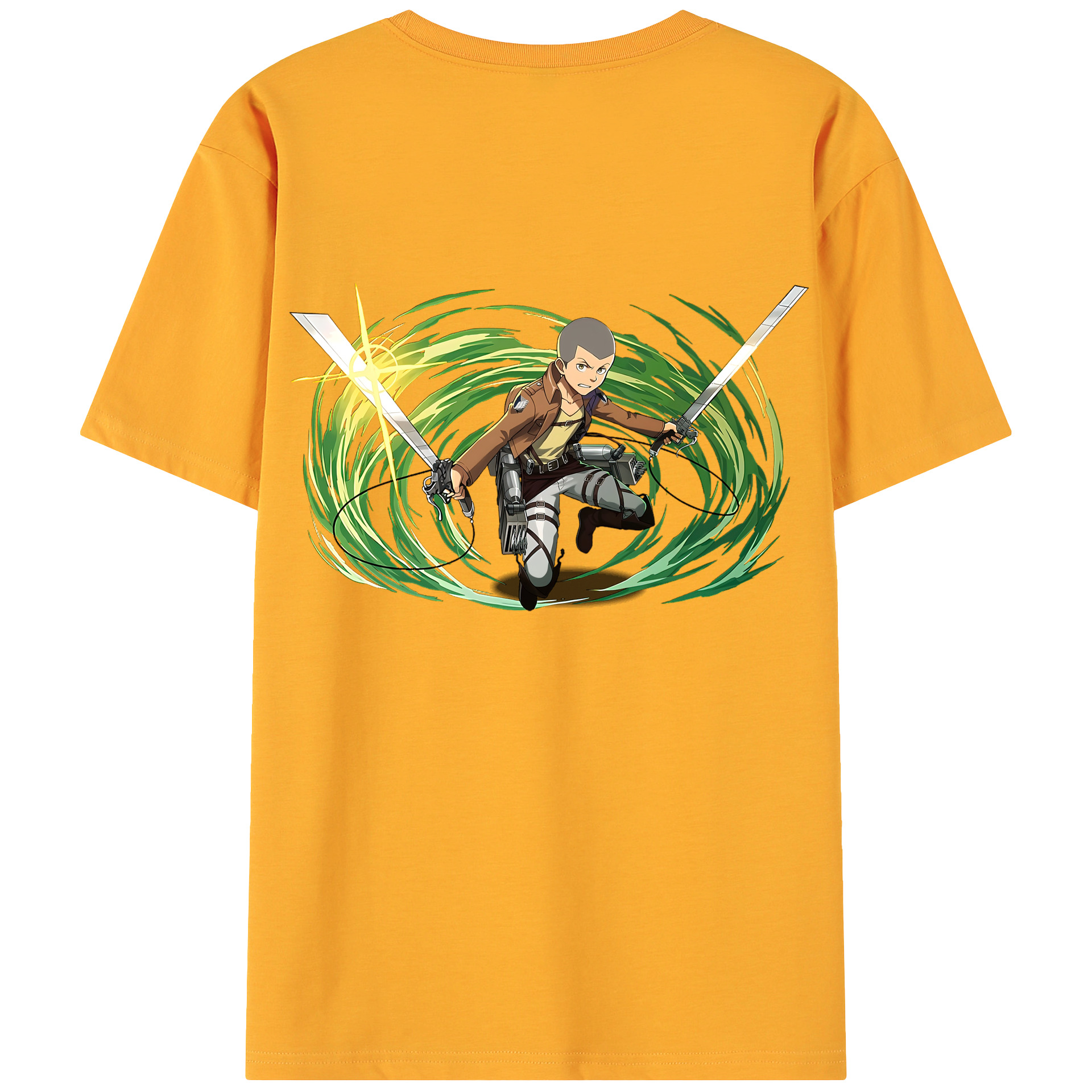 （画像用） 進撃の巨人 コニー·スプリンガー Attack on Titan Connie Springer 綿100％ メンズ半袖Tシャツ（バックプリント） 通気性