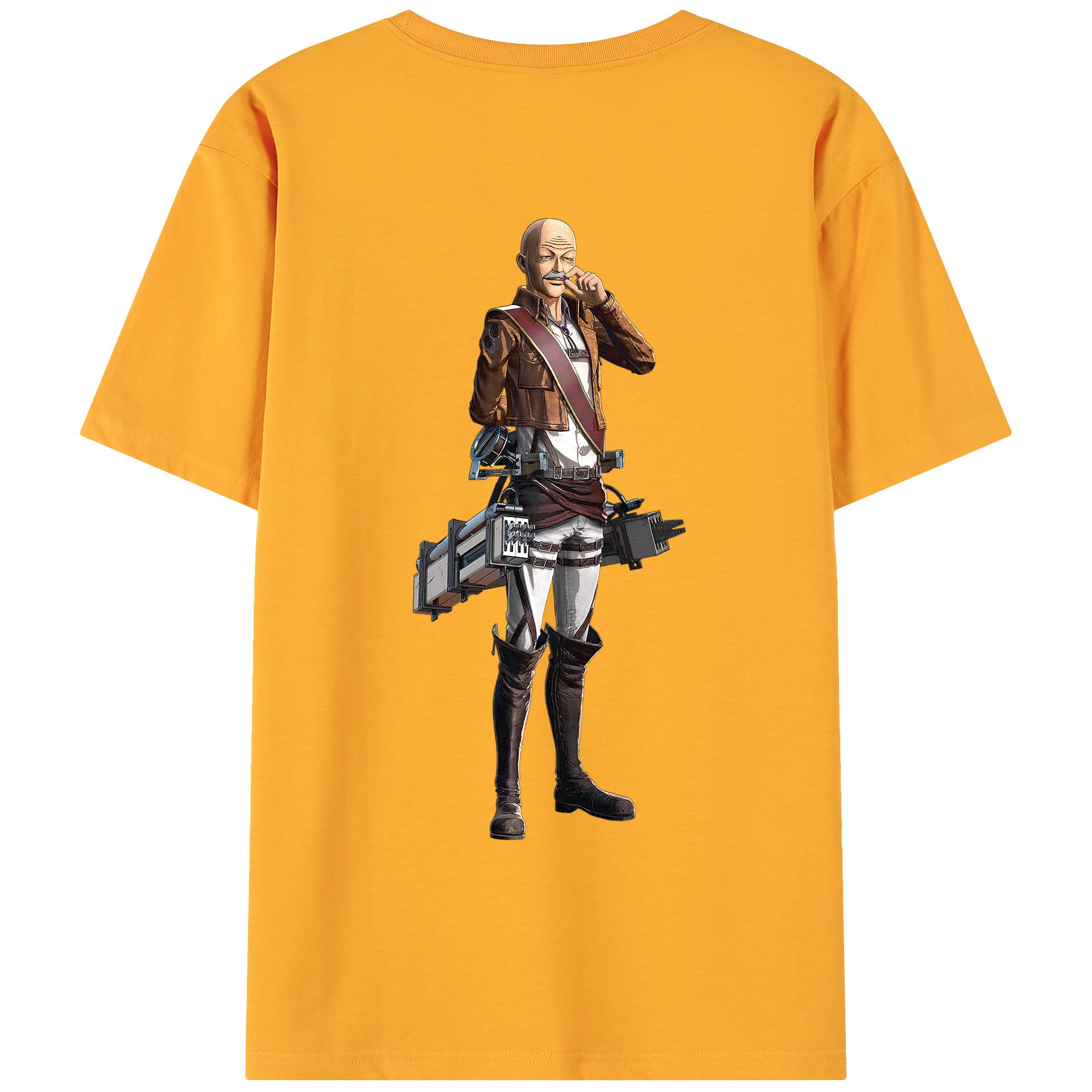 （画像用） 進撃の巨人 ドット·ピクシス Attack on Titan Dot Pixis 綿100％ メンズ半袖Tシャツ（バックプリント） 通気性