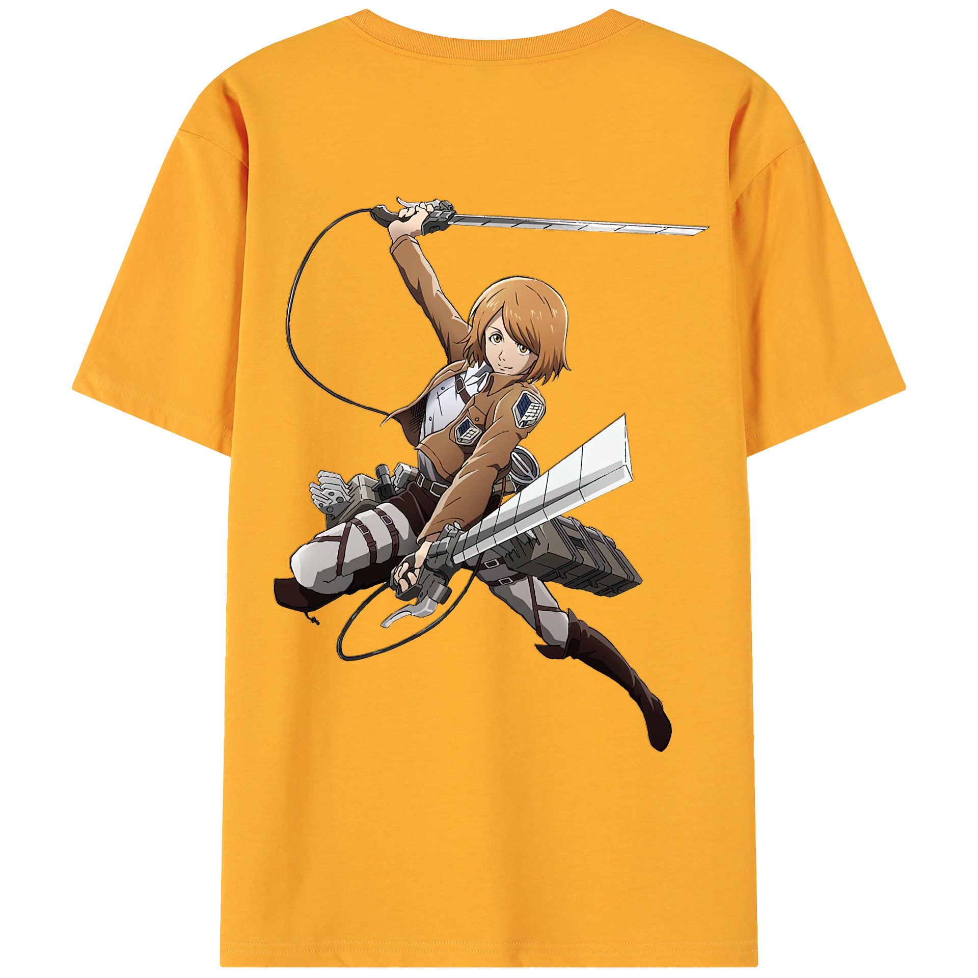 （画像用） 進撃の巨人 ペトラ·ラル Attack on Titan Petra Rall 綿100％ メンズ半袖Tシャツ（バックプリント） 通気性