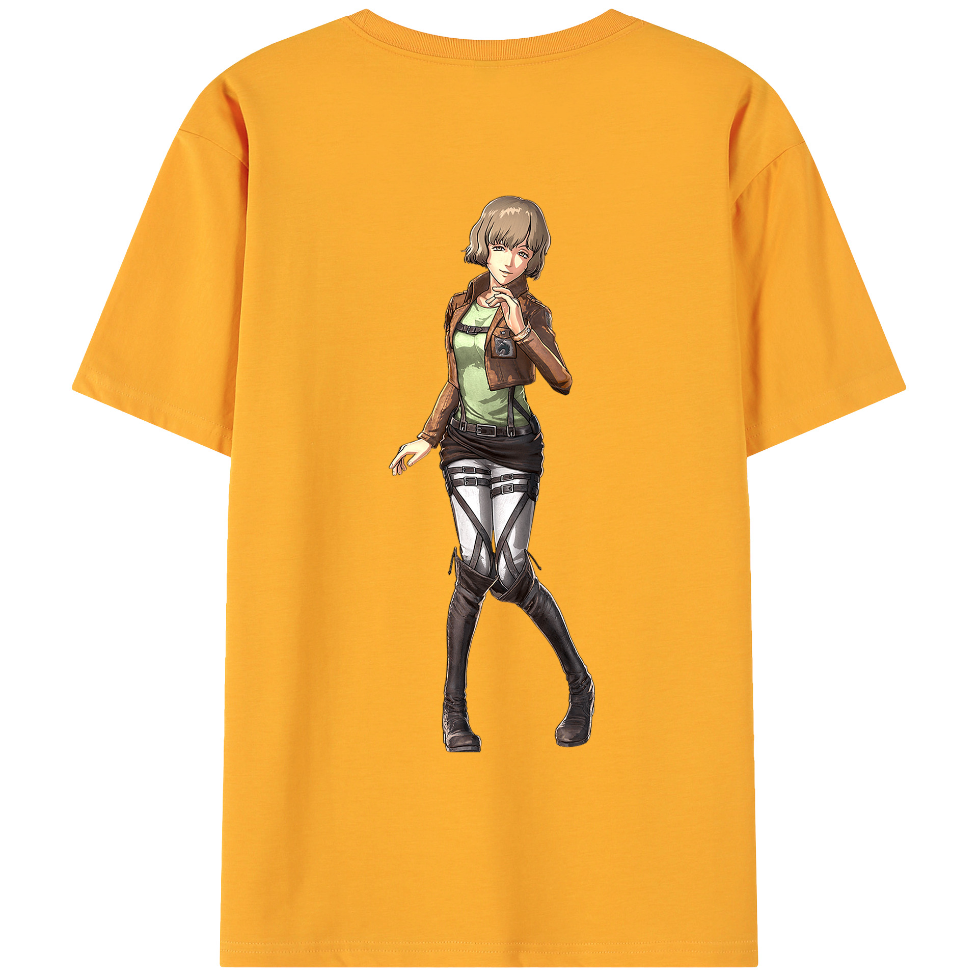 （画像用） 進撃の巨人 ヒツチ Attack on Titan Hitch 綿100％ メンズ半袖Tシャツ（バックプリント） 通気性