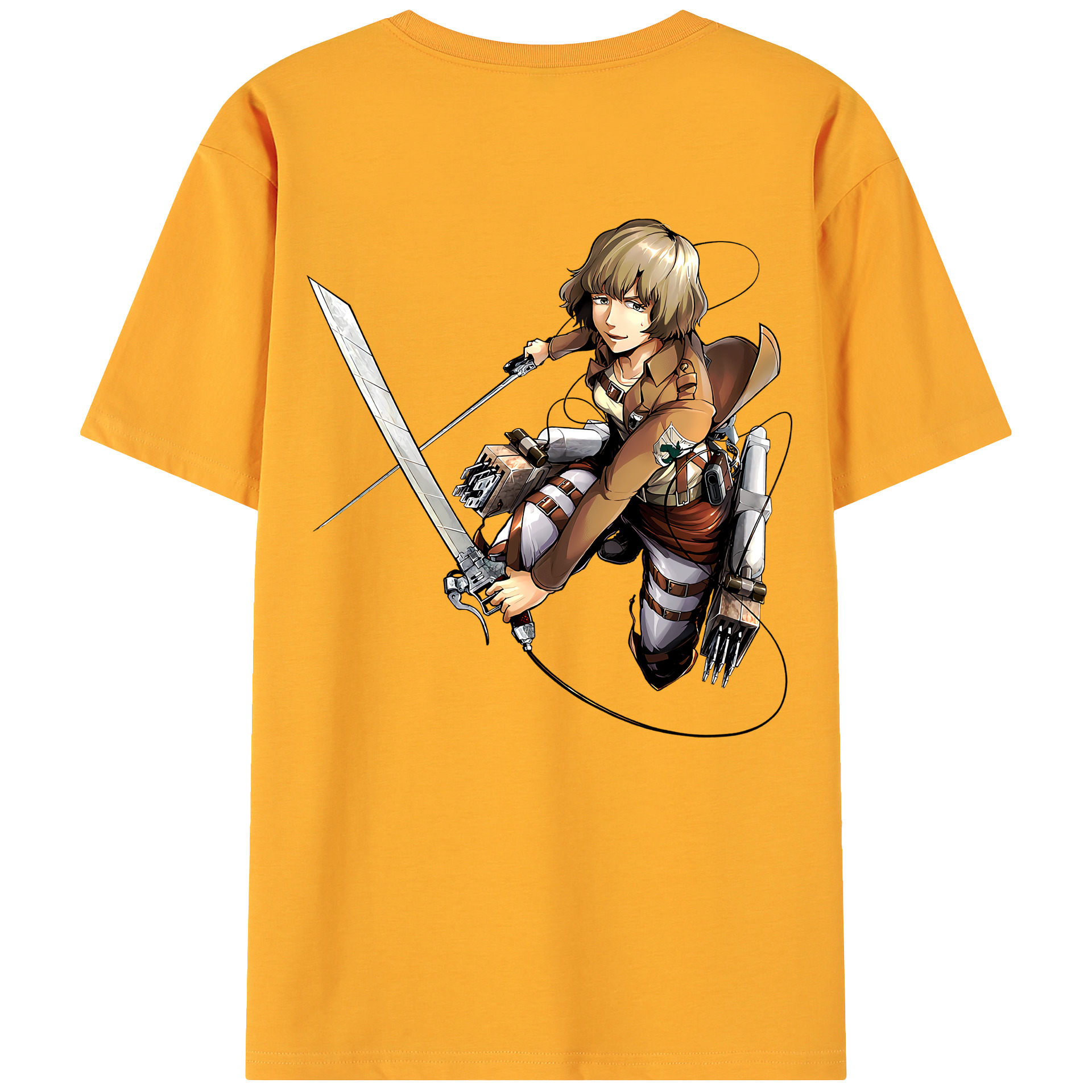 （画像用） 進撃の巨人 ヒツチ Attack on Titan Hitch 綿100％ メンズ半袖Tシャツ（バックプリント） 通気性