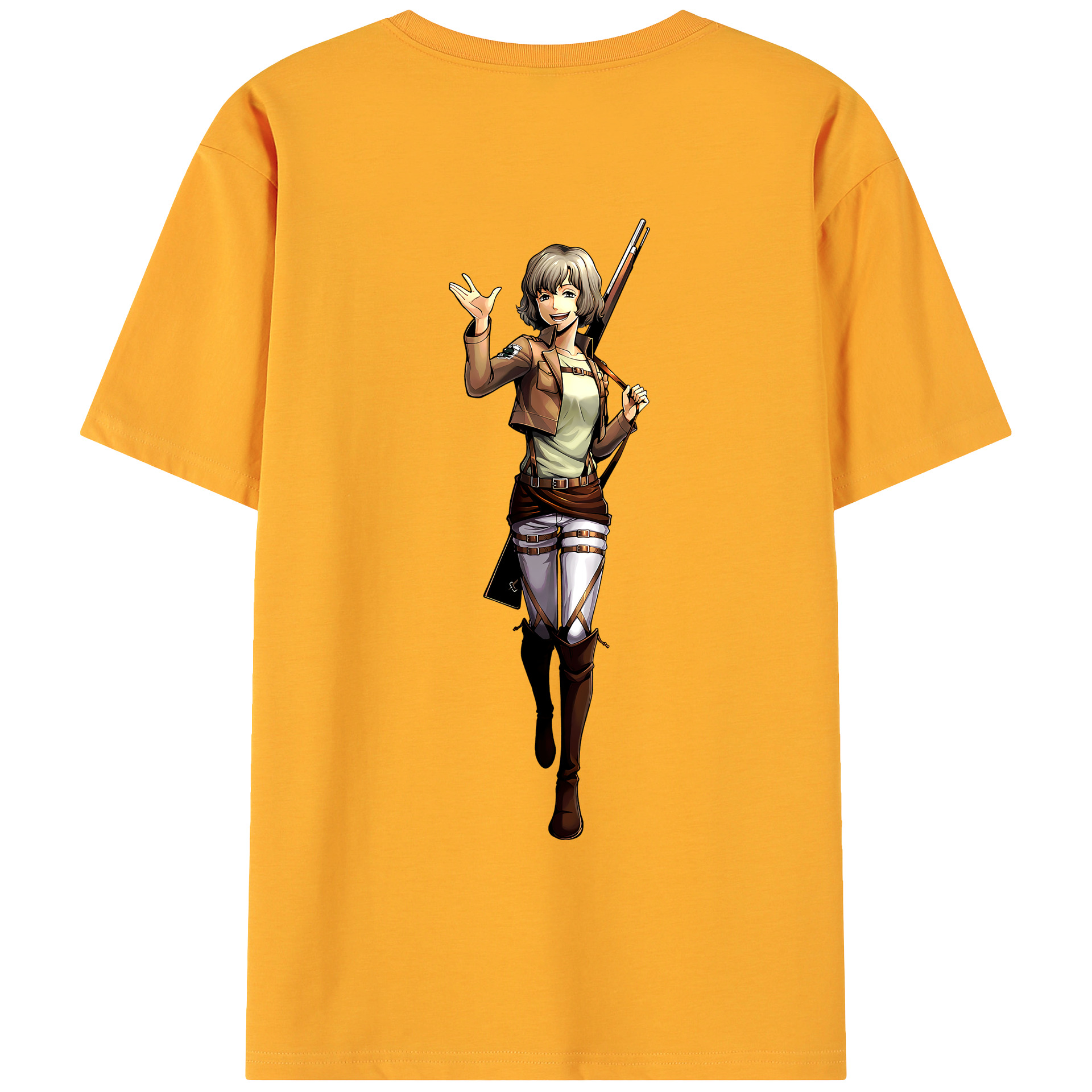 （画像用） 進撃の巨人 ヒツチ Attack on Titan Hitch 綿100％ メンズ半袖Tシャツ（バックプリント） 通気性