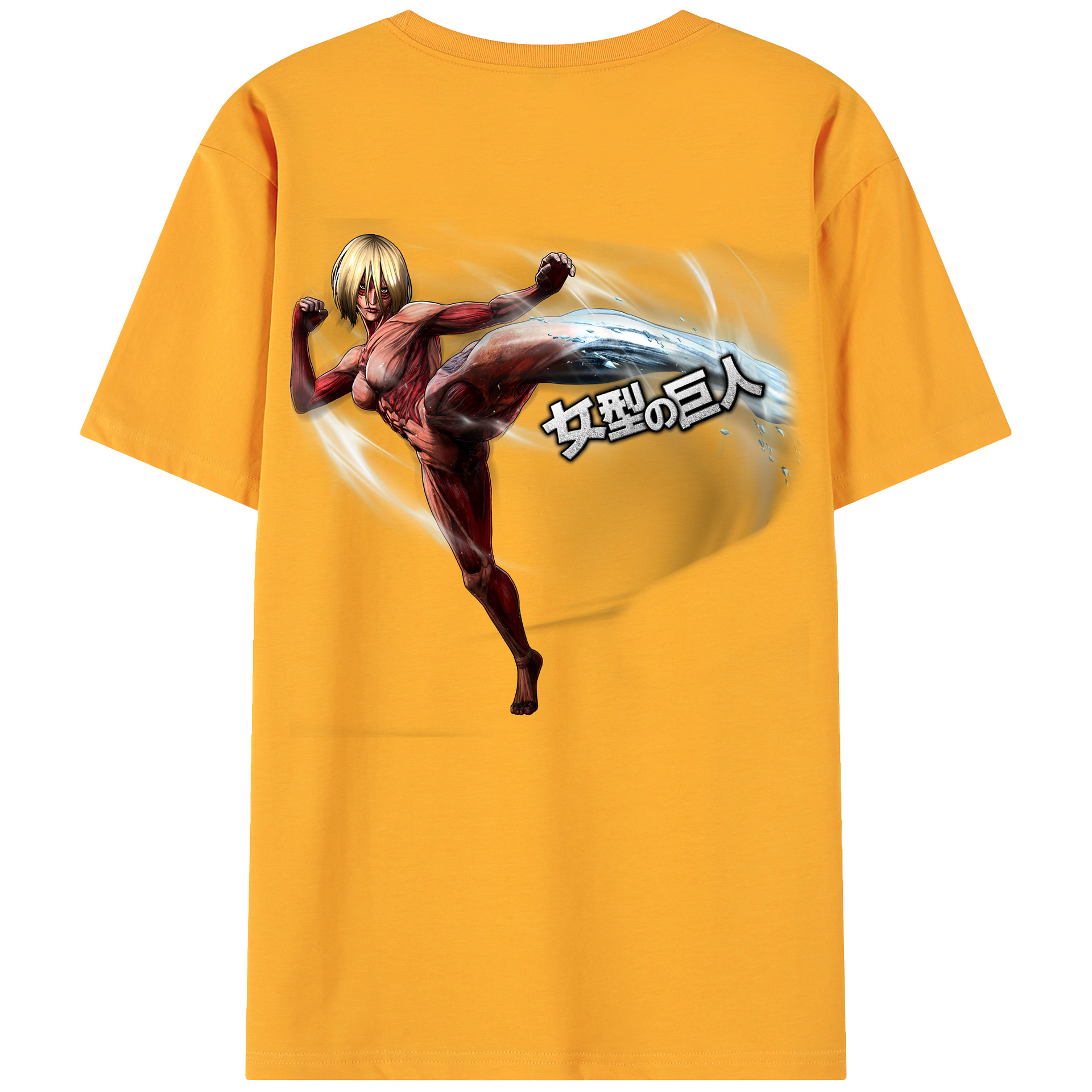（画像用） 進撃の巨人 Attack on Titan 綿100％ メンズ半袖Tシャツ（バックプリント） 通気性