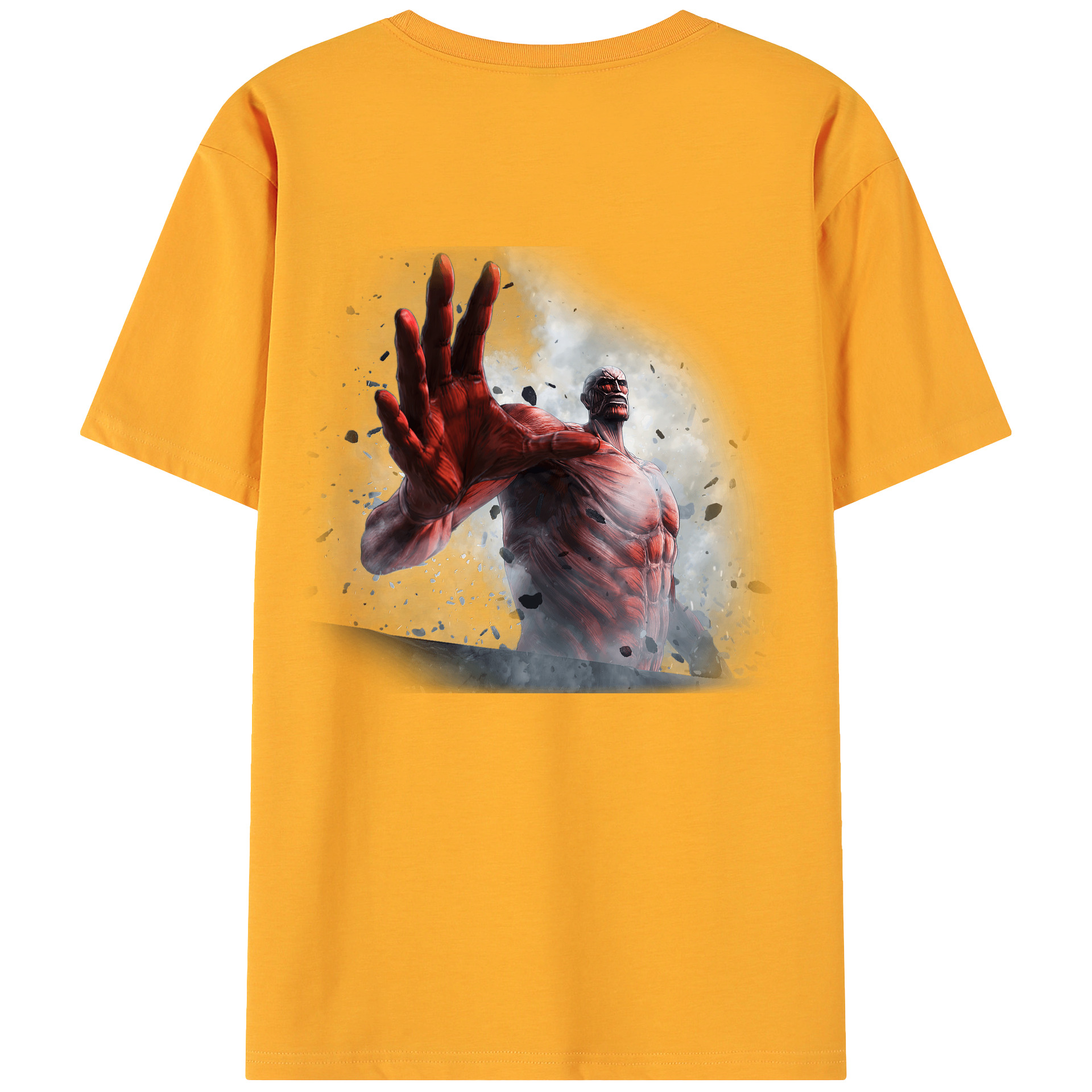 （画像用） 進撃の巨人 Attack on Titan 綿100％ メンズ半袖Tシャツ（バックプリント） 通気性
