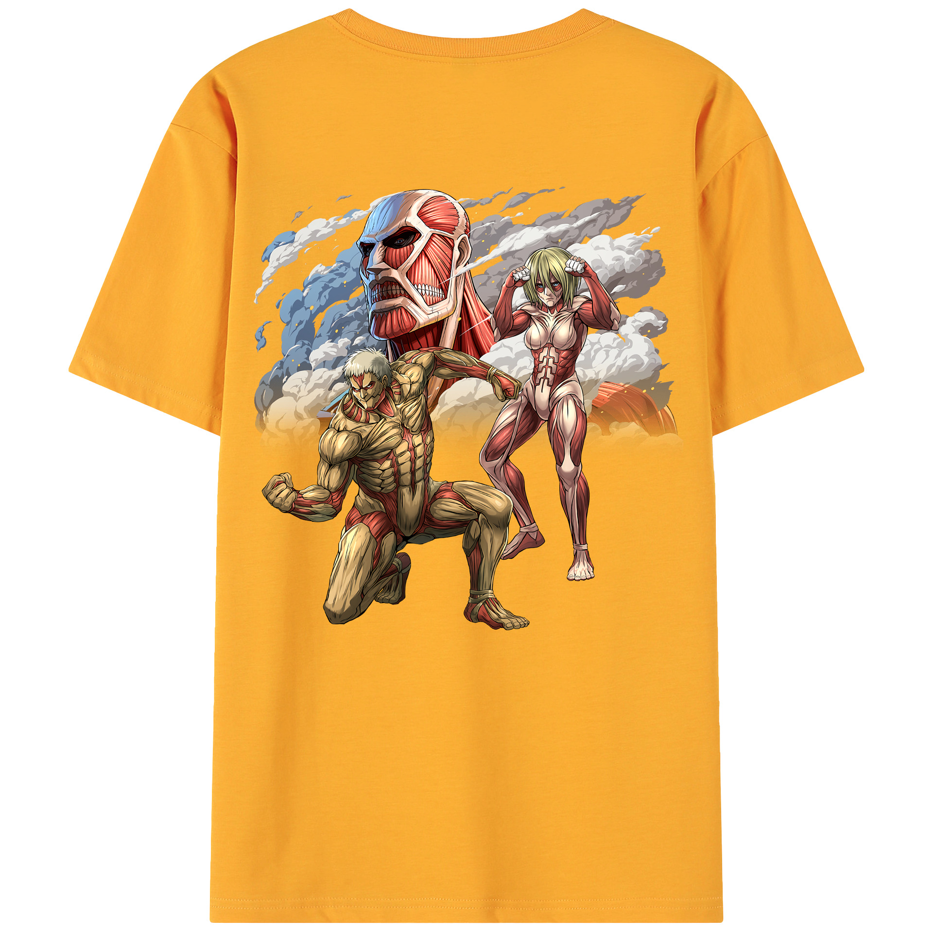 （画像用） 進撃の巨人 Attack on Titan 綿100％ メンズ半袖Tシャツ（バックプリント） 通気性