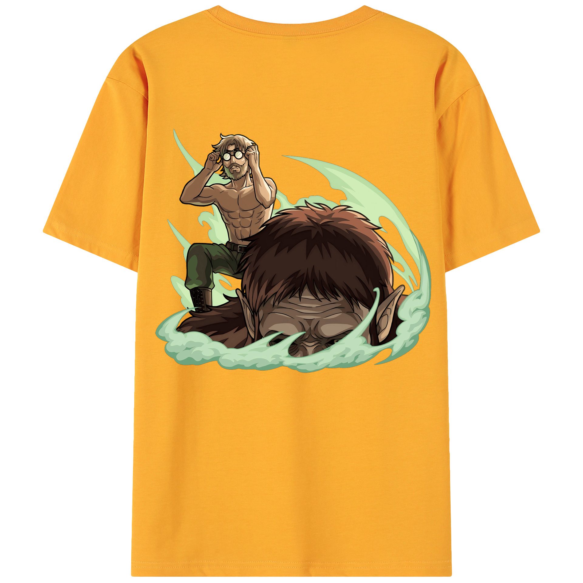 （画像用） 進撃の巨人 Attack on Titan 綿100％ メンズ半袖Tシャツ（バックプリント） 通気性