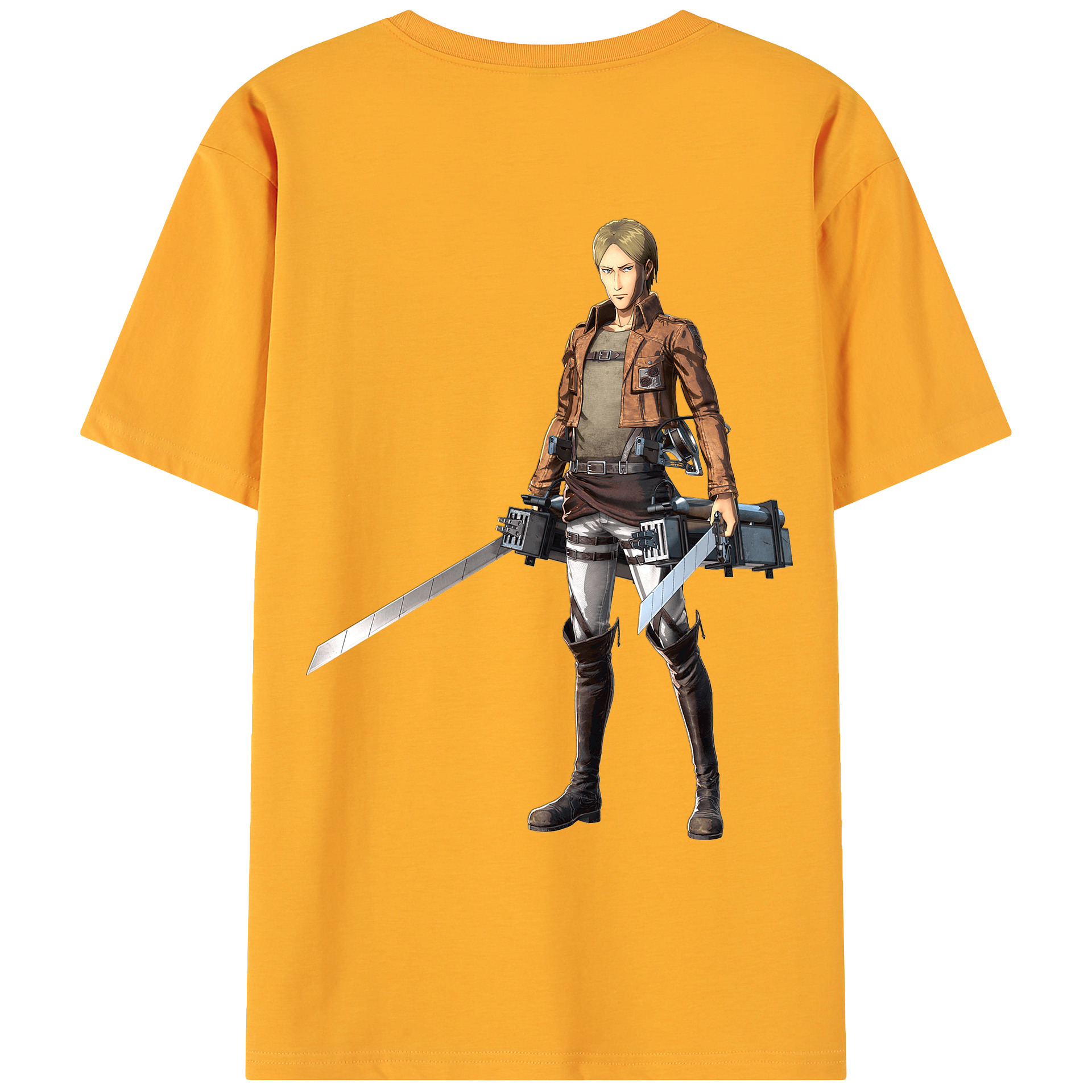 （画像用） 進撃の巨人 Attack on Titan 綿100％ メンズ半袖Tシャツ（バックプリント） 通気性