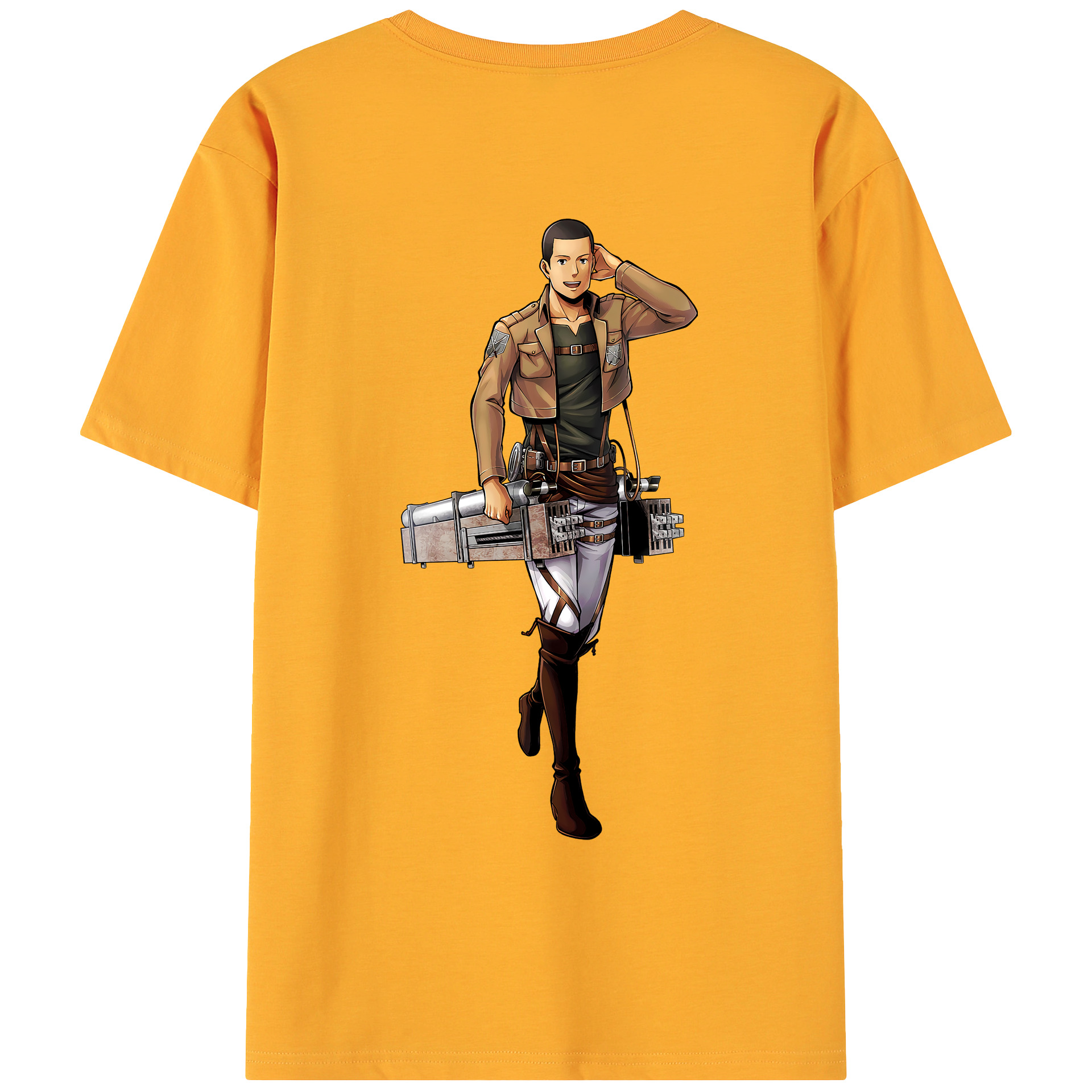 （画像用） 進撃の巨人 Attack on Titan 綿100％ メンズ半袖Tシャツ（バックプリント） 通気性