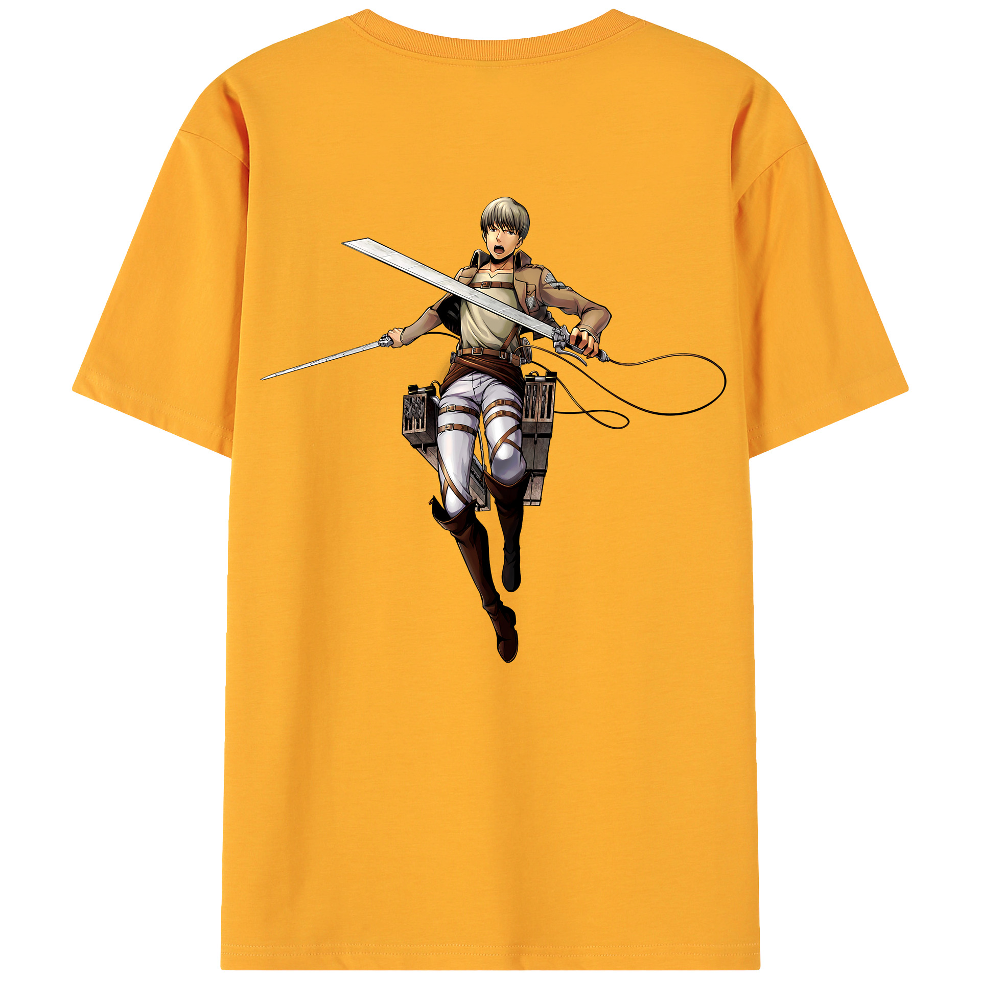 （画像用） 進撃の巨人 Attack on Titan 綿100％ メンズ半袖Tシャツ（バックプリント） 通気性