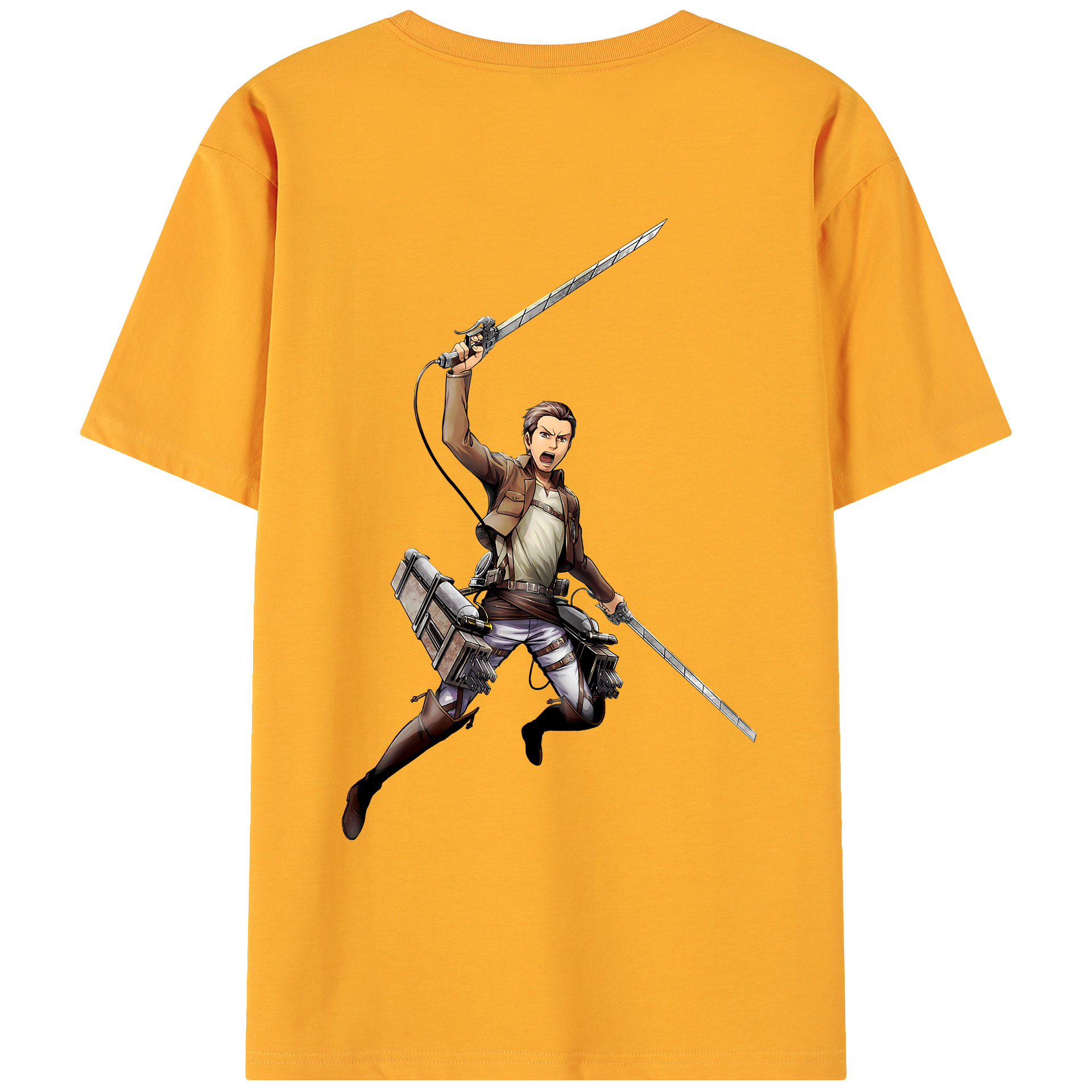 （画像用） 進撃の巨人 Attack on Titan 綿100％ メンズ半袖Tシャツ（バックプリント） 通気性