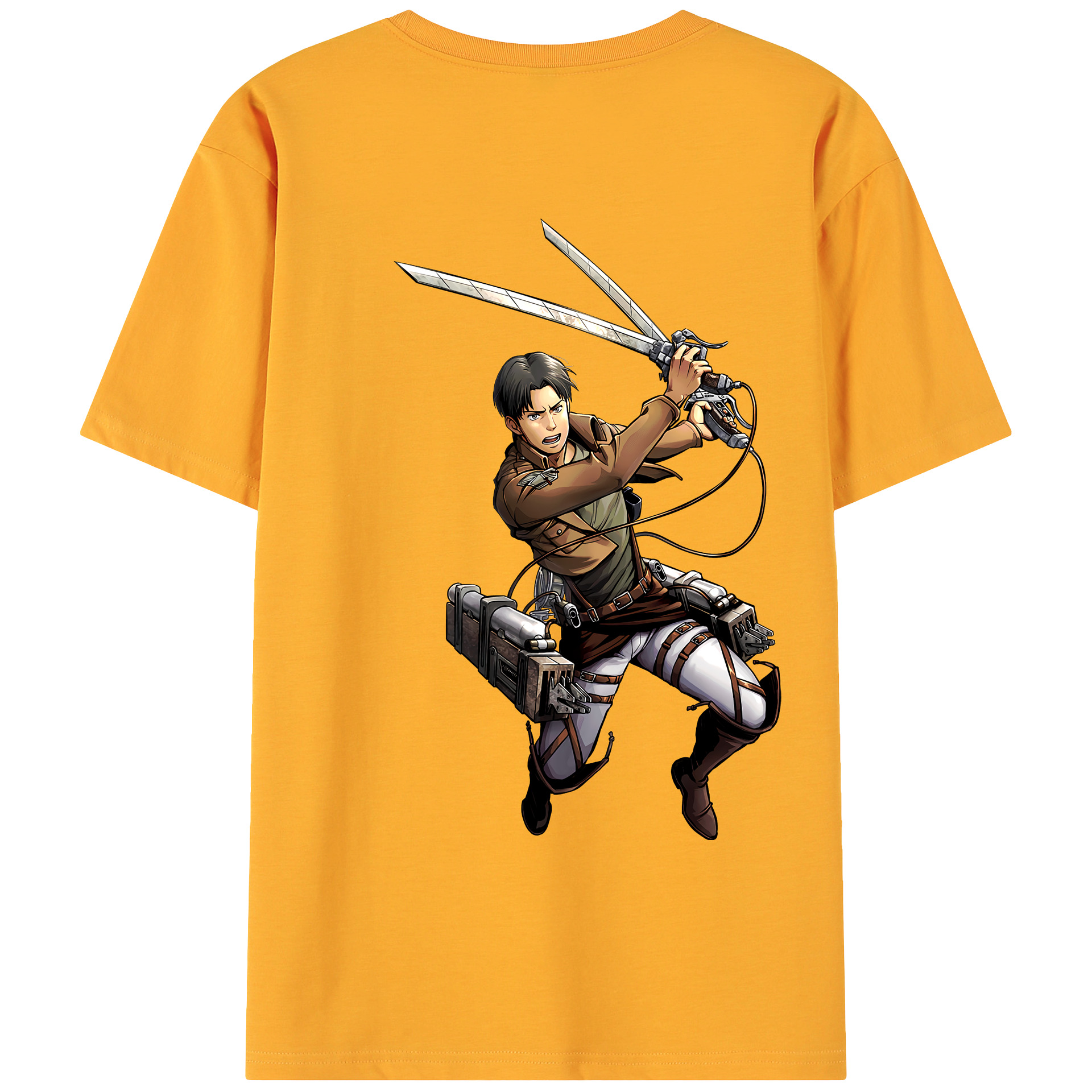 （画像用） 進撃の巨人 Attack on Titan 綿100％ メンズ半袖Tシャツ（バックプリント） 通気性